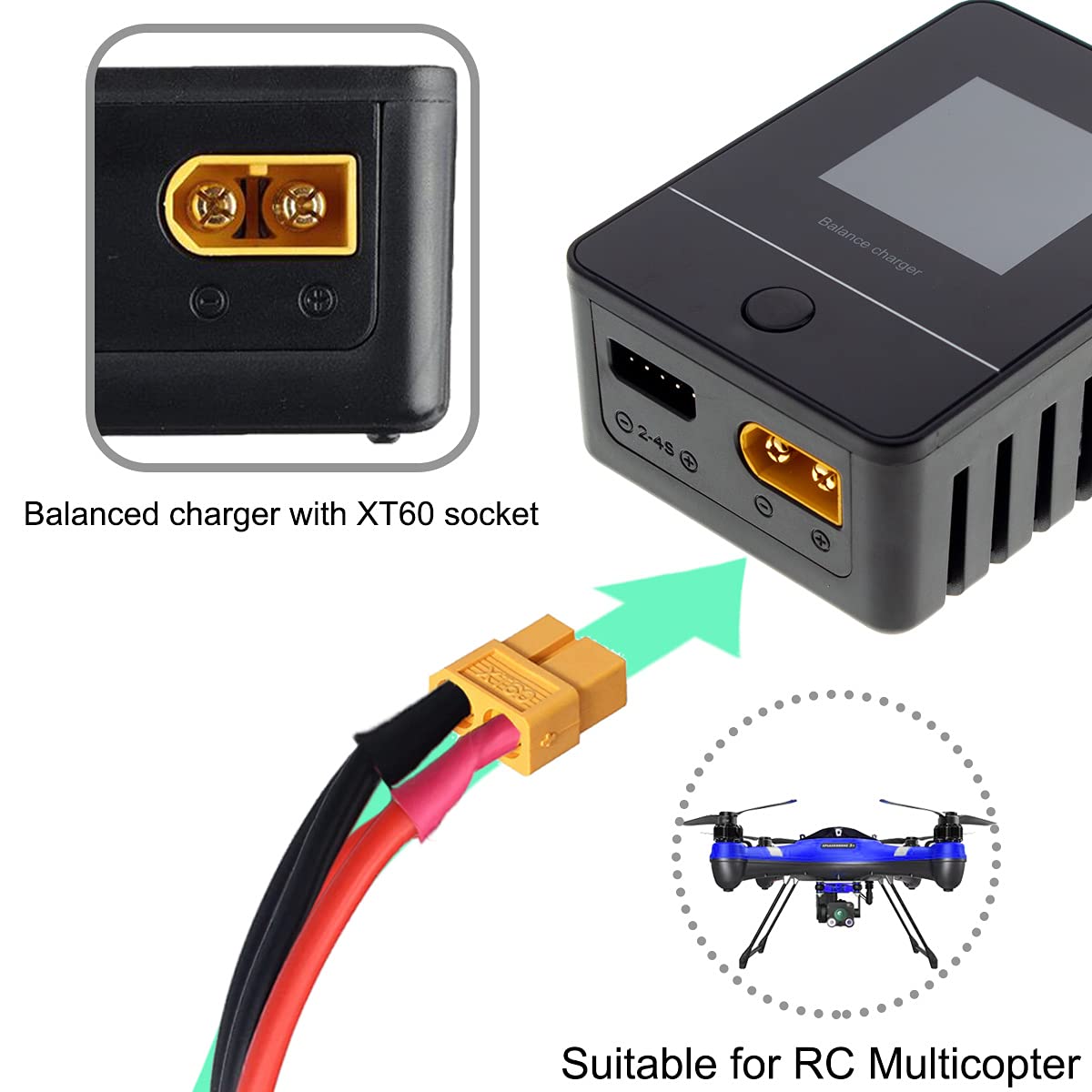 Connecteur Batterie RC Câble Parallèle XT60 1 Vers 2 - Rallonge RC