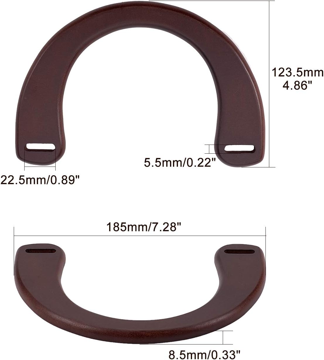 PH PandaHall 6 Pack Wooden U-Shaped Handles Replacement 3 Colour Crocheted Handbags Handles Straw Bag Handles for Handmade Beach Bag Handbags Straw Bag Purse Crocheted Handbags - Image 4