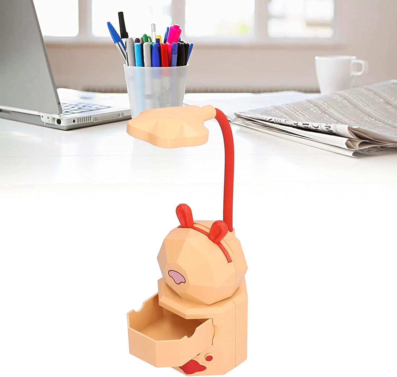 Klemmleuchte Schreibtischlampe USB-Schreibtischlampe, Frei Biegbar, Niedliche Wiederaufladbare Schreibtischlampe Mit Telefonhalterfunktion Für Arbeitszimmer, Familie, Studentenbüro Leselampe Klemmlamp