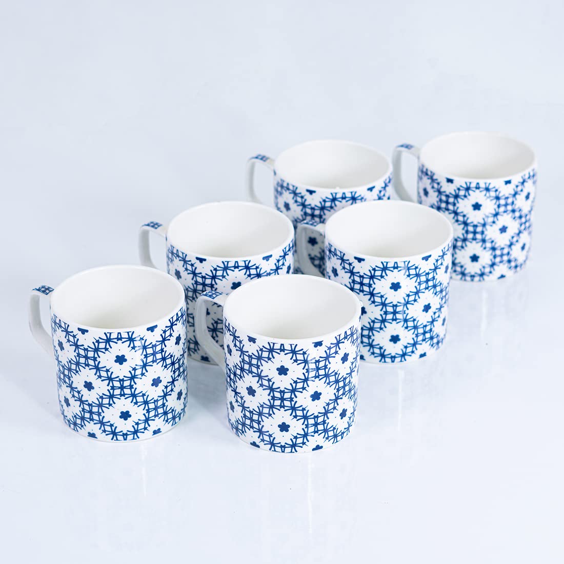 StarAndDaisy Ceramic Coffee Mug | Set of 6 | Handcrafted Design Bone China Tea Cups | Stackable, Chip Resistant, with Handles- 150ml (CM - 310) 2