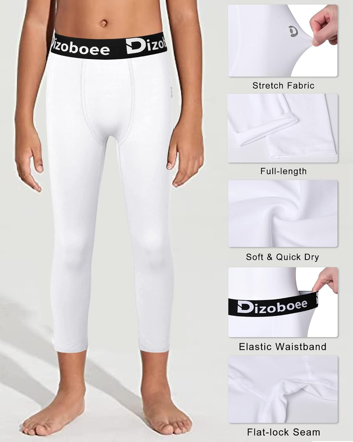 Boys Compression Pants Leggings Tights for Sports Youth Kids Athletic Basketball Base Layer - Image 4