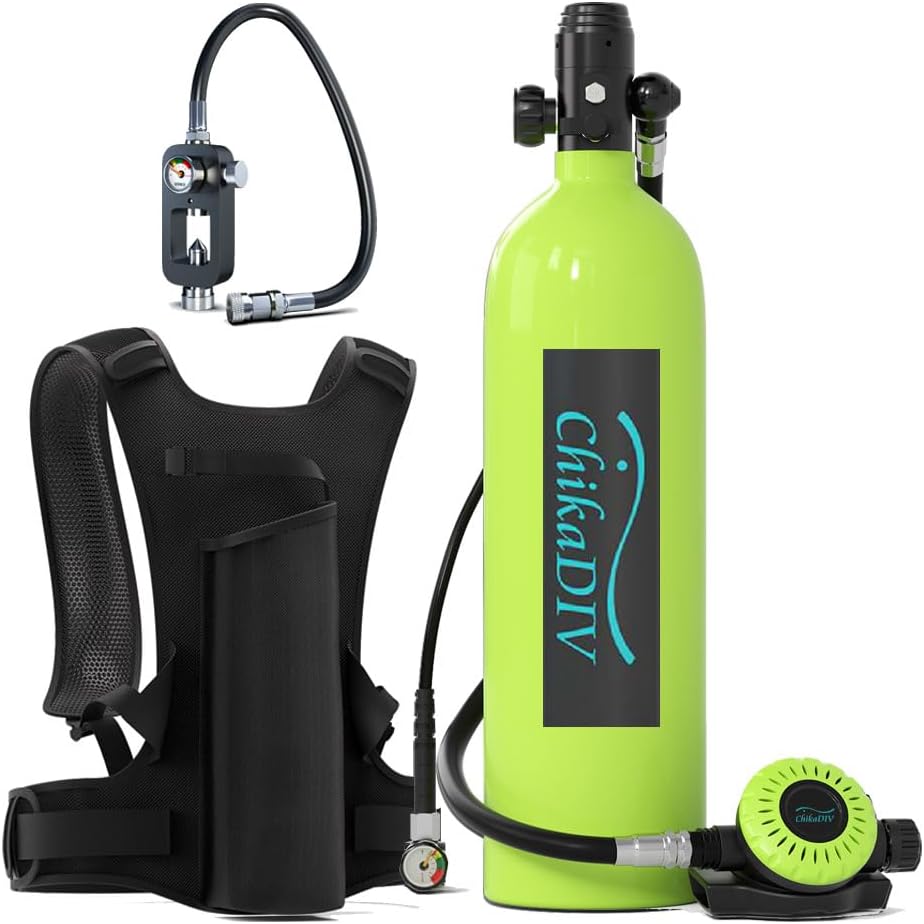 Scuba Tank Lung Tank, 1.9L 3000PSI Travel Diving Gear, 30-35 Min for Recreational Freediving Underwater Adventure with Carry Bag