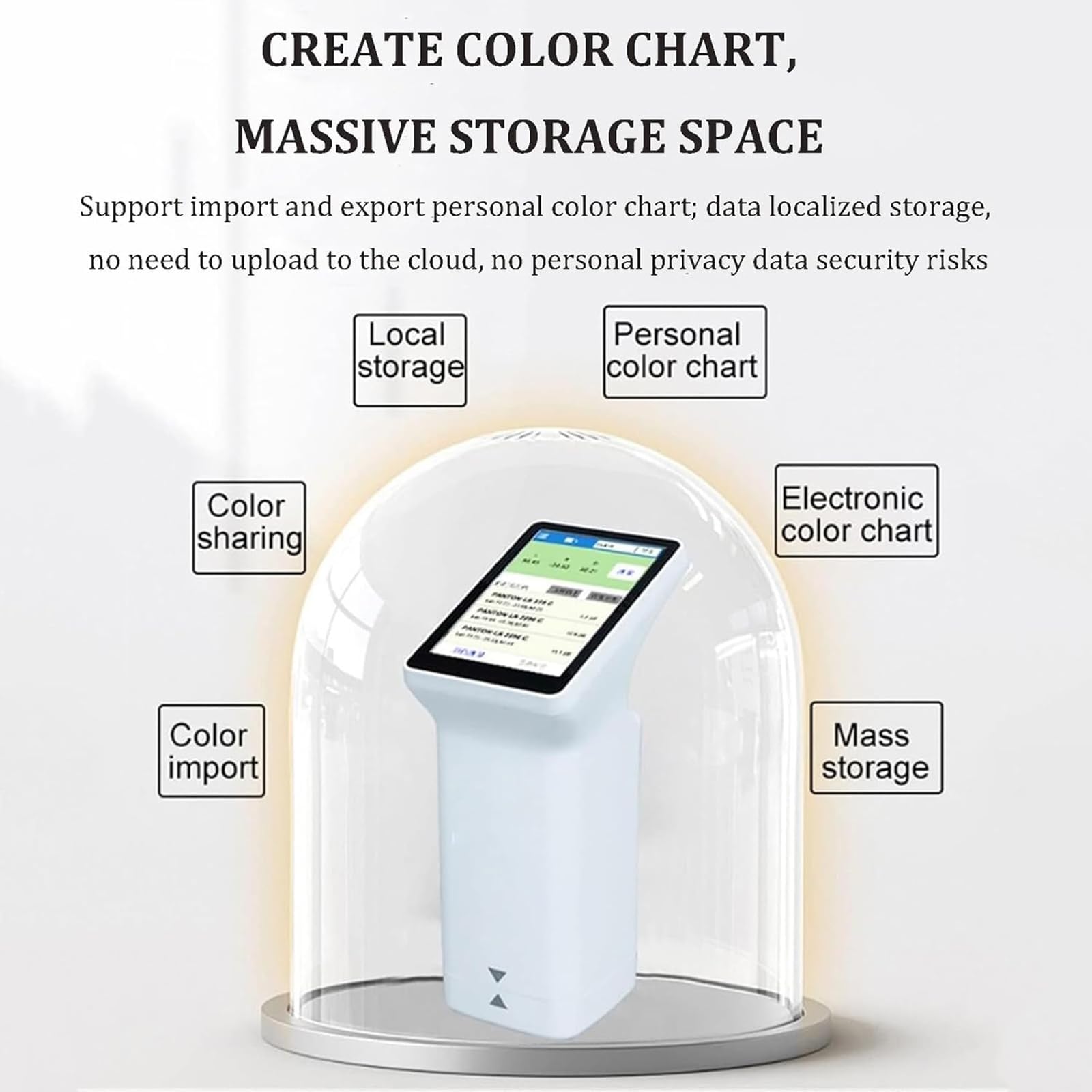 Colorímetro digital con pantalla táctil, espectrofotómetro, fuente de luz blanca LED, tarjeta electrónica de color integrada, batería recargable de 4000 mAh