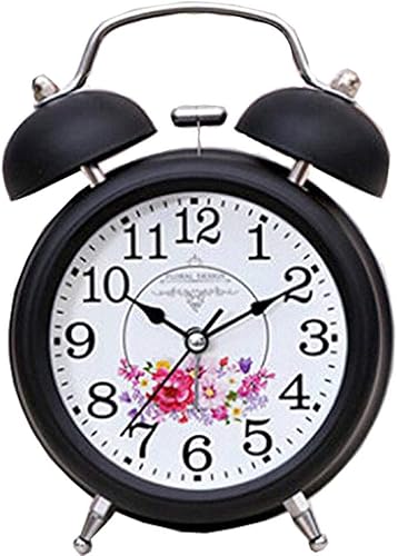 Miniatura 5 de Reloj de escritorio creativo de cuarzo de 6 pulgadas, 3D, dos campanas, diseño moderno, silencioso, sin tictac, analógico, para niños, con luz