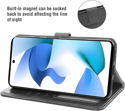 Miniatura 3 de Asuwish Funda tipo cartera compatible con BLU F91 5G 2022, protector de pantalla de vidrio templado y soporte de cuero para tarjetas, accesorios