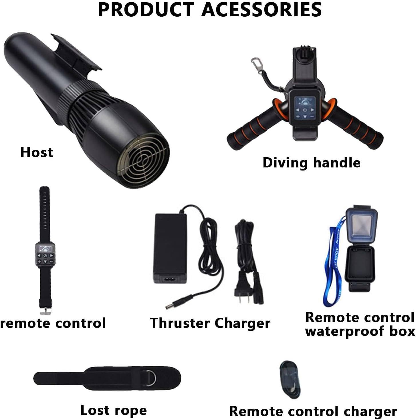 Scooter Subacqueo, Booster per Nuoto Subacqueo, Set di Propulsori Subacquei Senza Spazzole da 130 Minuti, Scooter Elettrico Subacqueo da 10 Km/H, per Piscina per Sport Acquatici,1000mAh