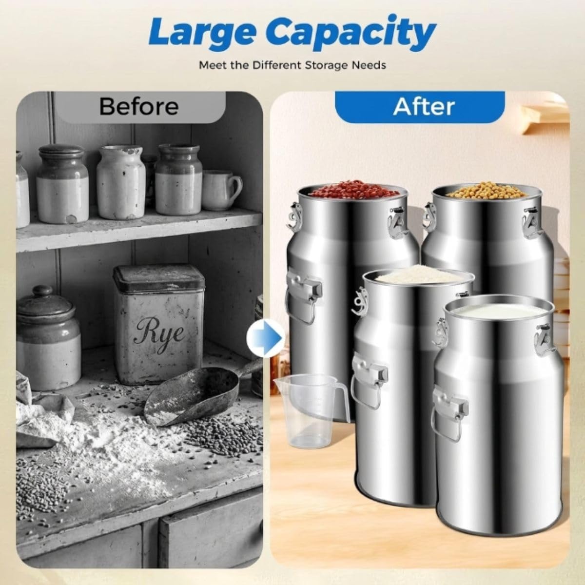 14L Jarra con Grifo Lechera Acero Inoxidable 201 Bidón Transporte Leche | 5-100L Cubo de Acero Inoxidable 201 Barril Aceite Recipiente para Lácteos Transportar Líquidos Agua(No Spigot,35L)