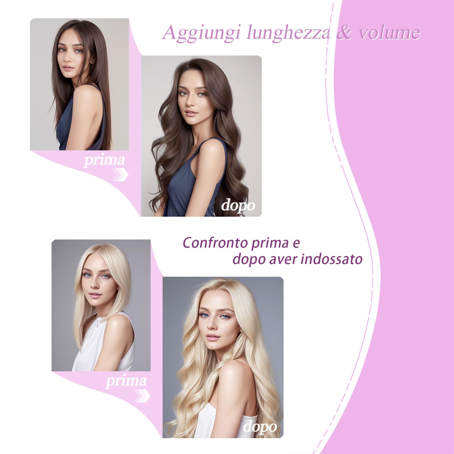 LieblichWelle Extension Capelli Veri Biadesivo Marrone Scuro 55 cm, 20 pz, 50 g, Salon-Grade Qualità, Facili Comode da Indossare Per le Giovani Donne (Marrone Scuro, 55 cm)