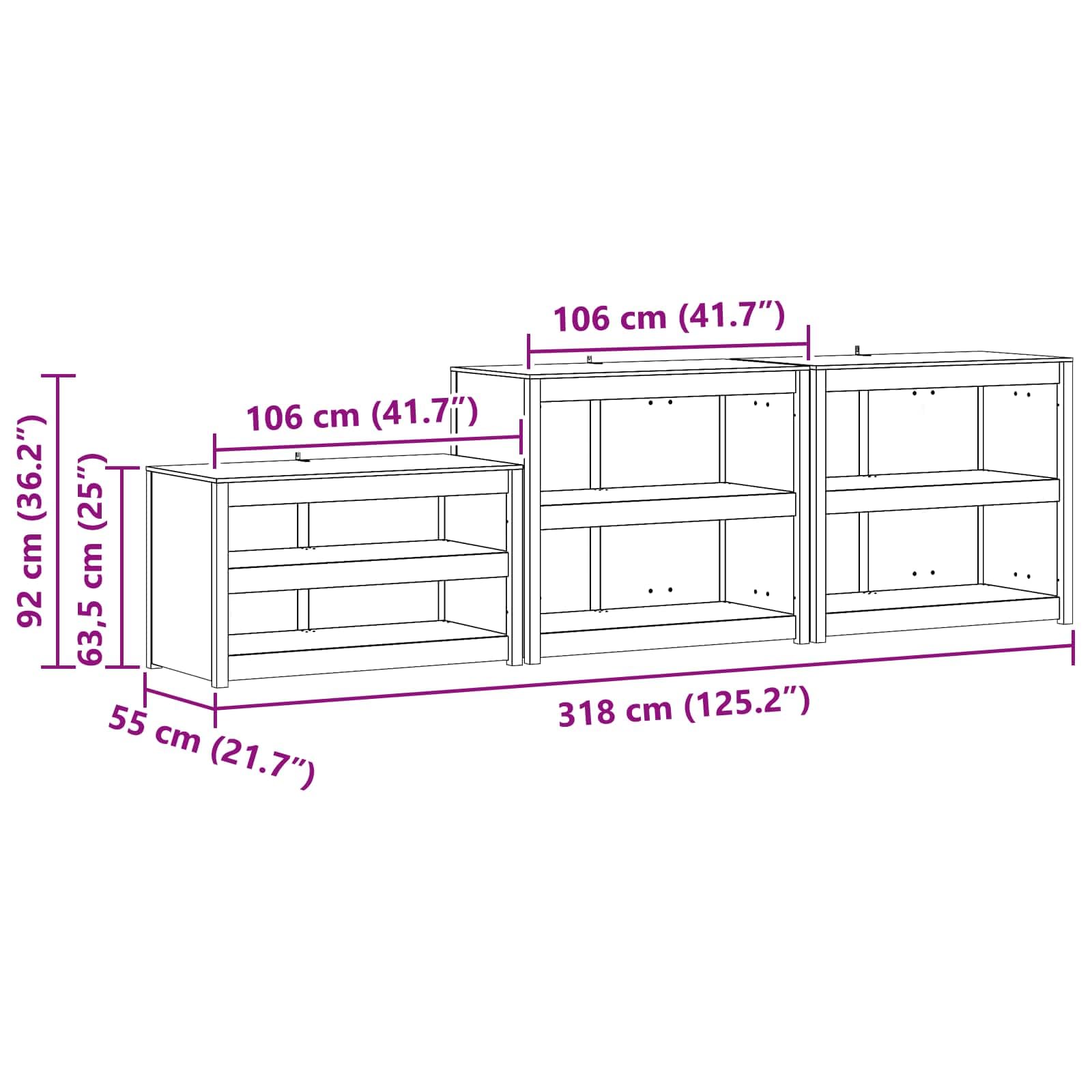 Meuble de Cuisine d'Extérieur MEPPEL 3 Pcs Douglas Naturel