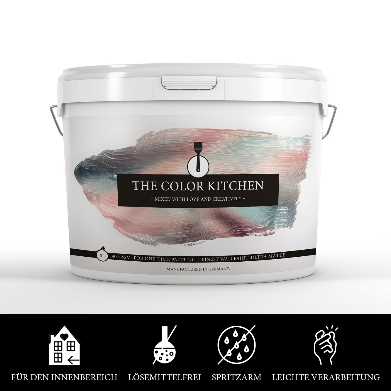 The Color Kitchen - Pintura para pared (5 L, para salón y dormitorio), color beige mate