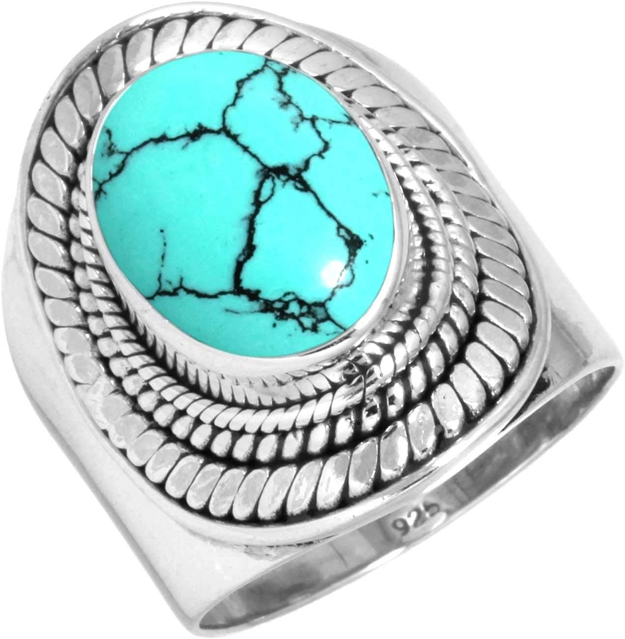 Genuine 925 Sterling Silver Handmade Jewelry Oval Amber, Moonstone, Garnet, Crystal Natural Gemstone Boho Ring For Women