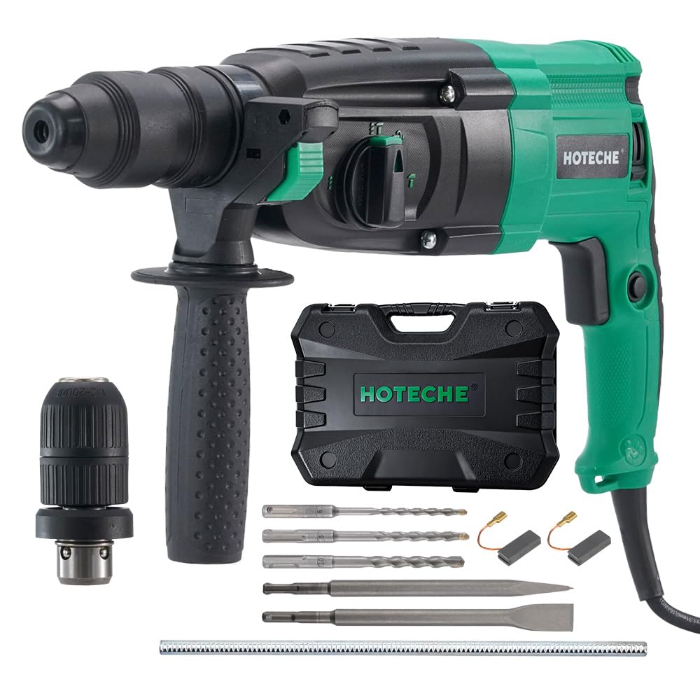 Hoteche 3-in-1 Rotary Hammer Drill 1-1/8-Inch SDS Plus Electric