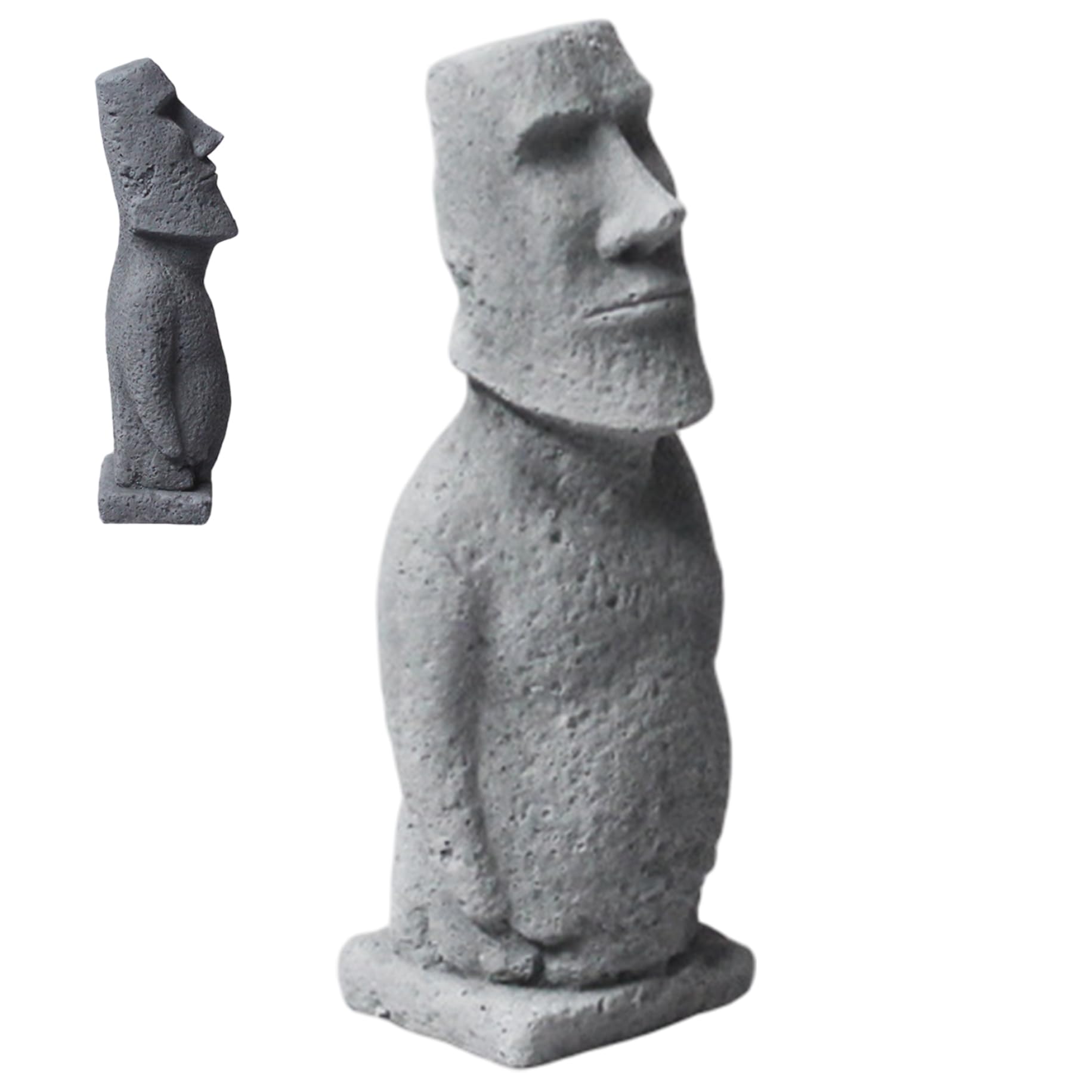 Licsaliwe Grey Sandstone Textured Moai Statue, Easter Island Head Statue Ancient Mystique Easter Decor For Indoor And Outdoor, L