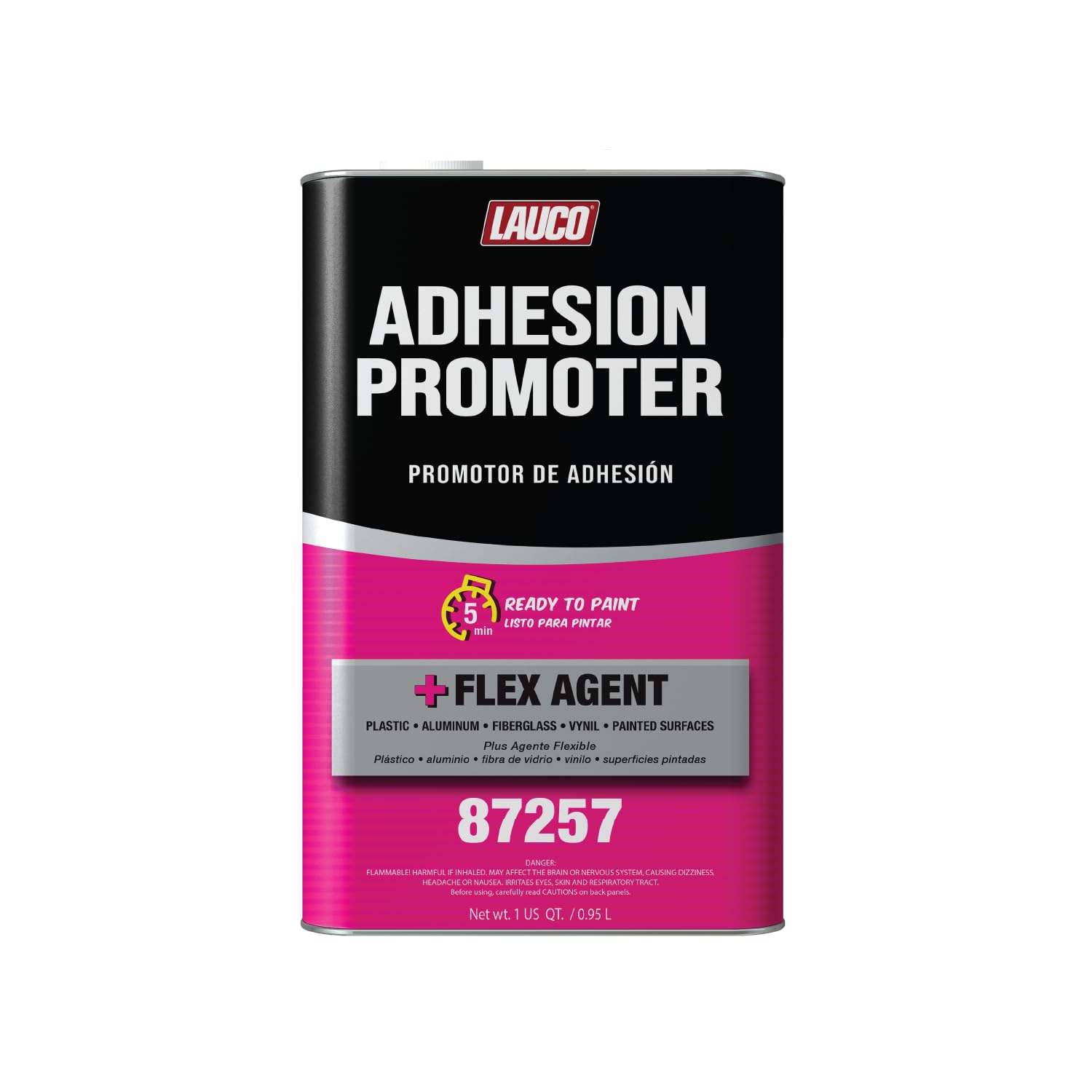 LAUCO Adhesion Promoter Quart Automotive Surface Adhesion Enhancer with Flex Agent for Plastic, Metal, Fiberglass, Vinyl Fast Dry, Ready to Paint in 5 Min, 1 Quart Can