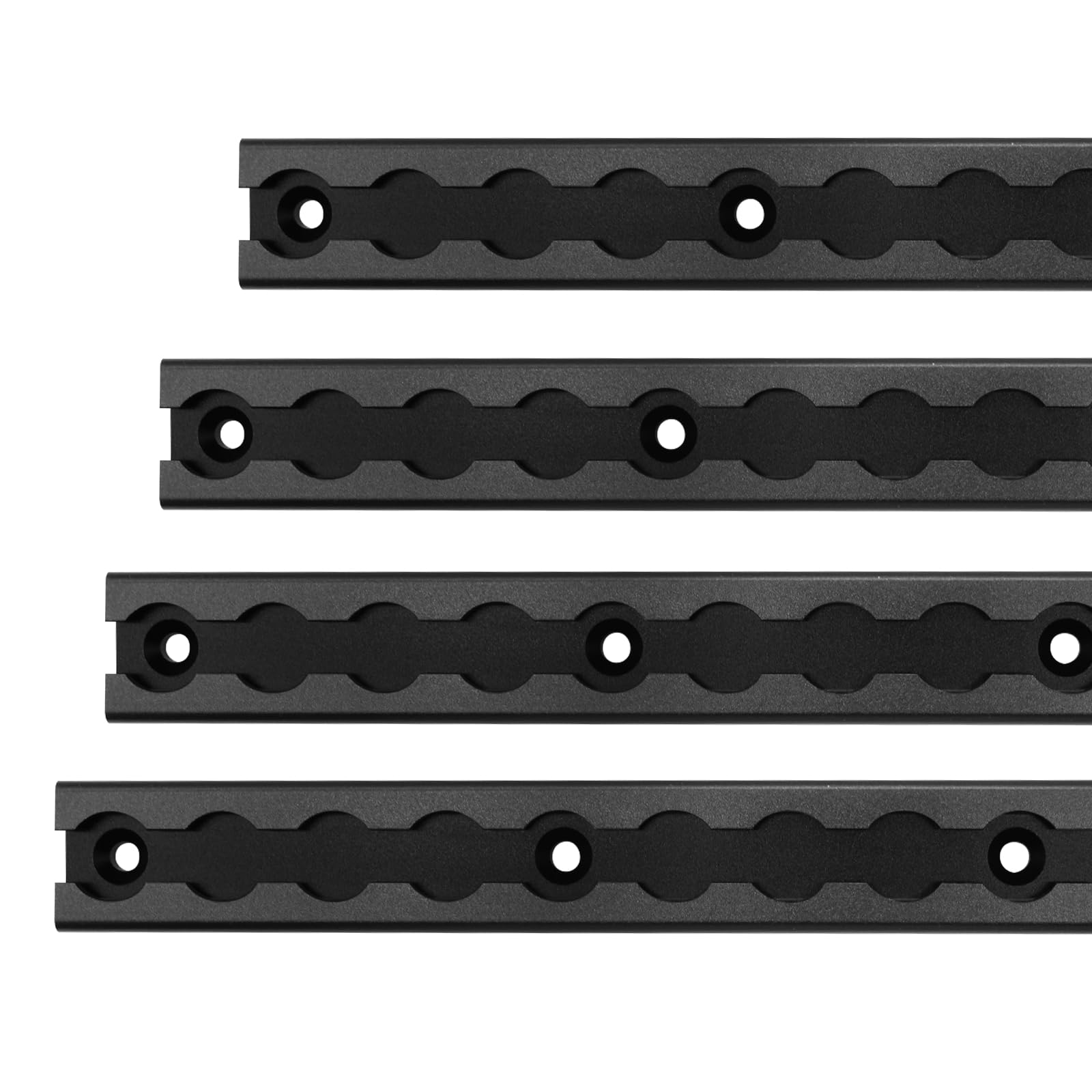 12" L-Track Rail Aluminum Airline Track Black 4 Pack