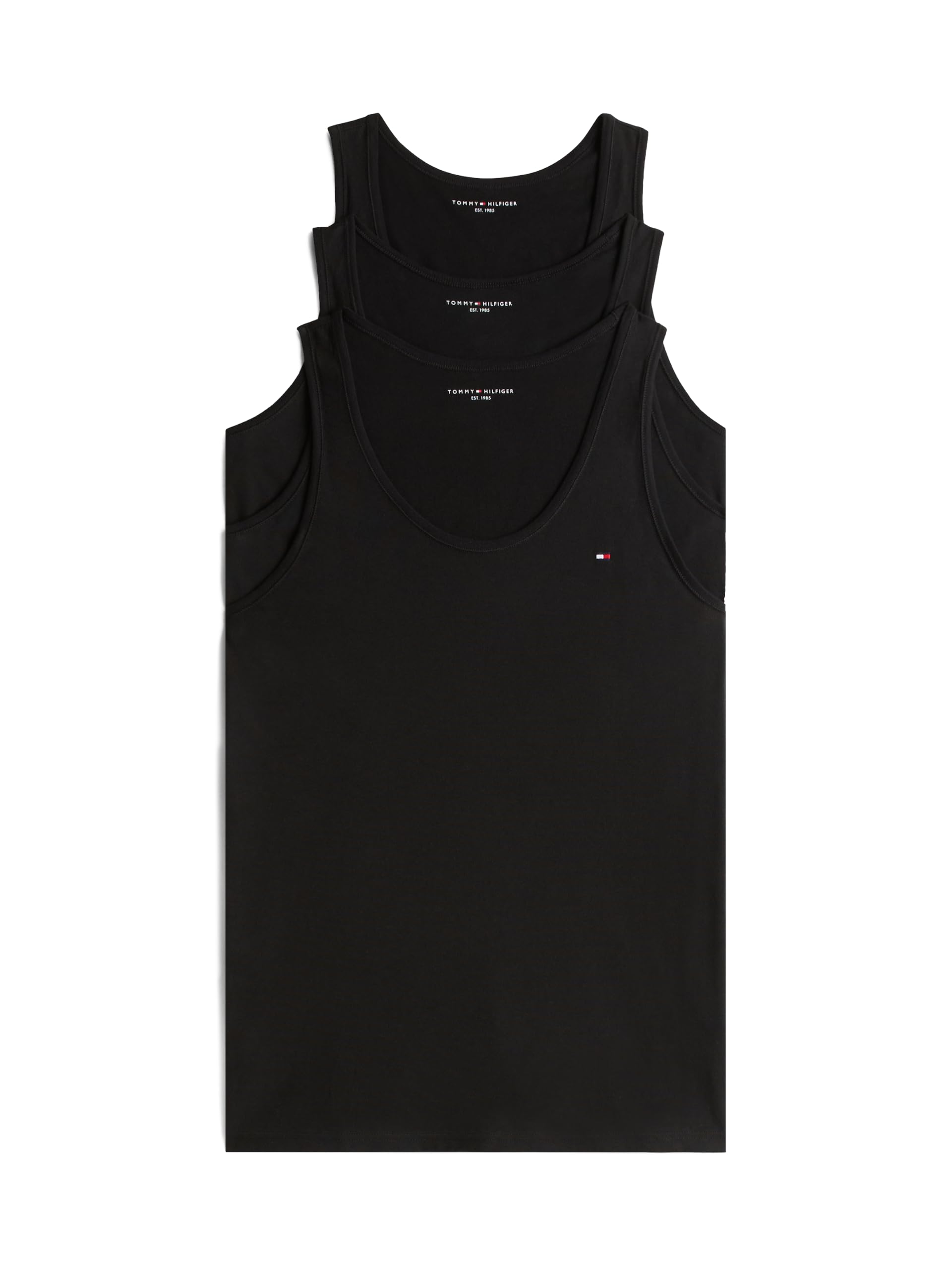 Tommy Hilfiger Męskie podkoszulki z okrągłym dekoltem, 3-pak, Czarny (czarny/czarny/czarny), XL