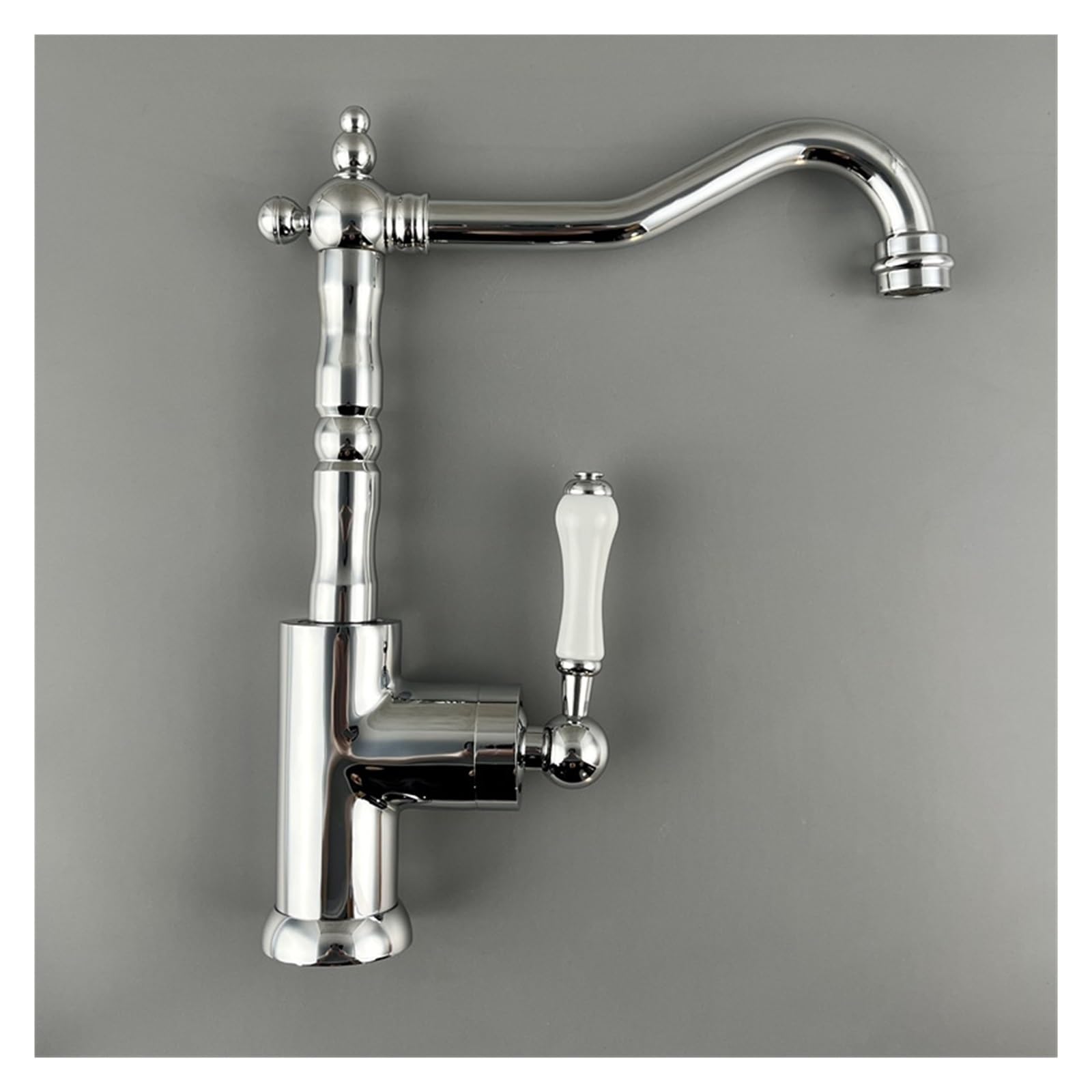 Robinet de cuisine avec douchette extractible mitigeur pivotant argenté
