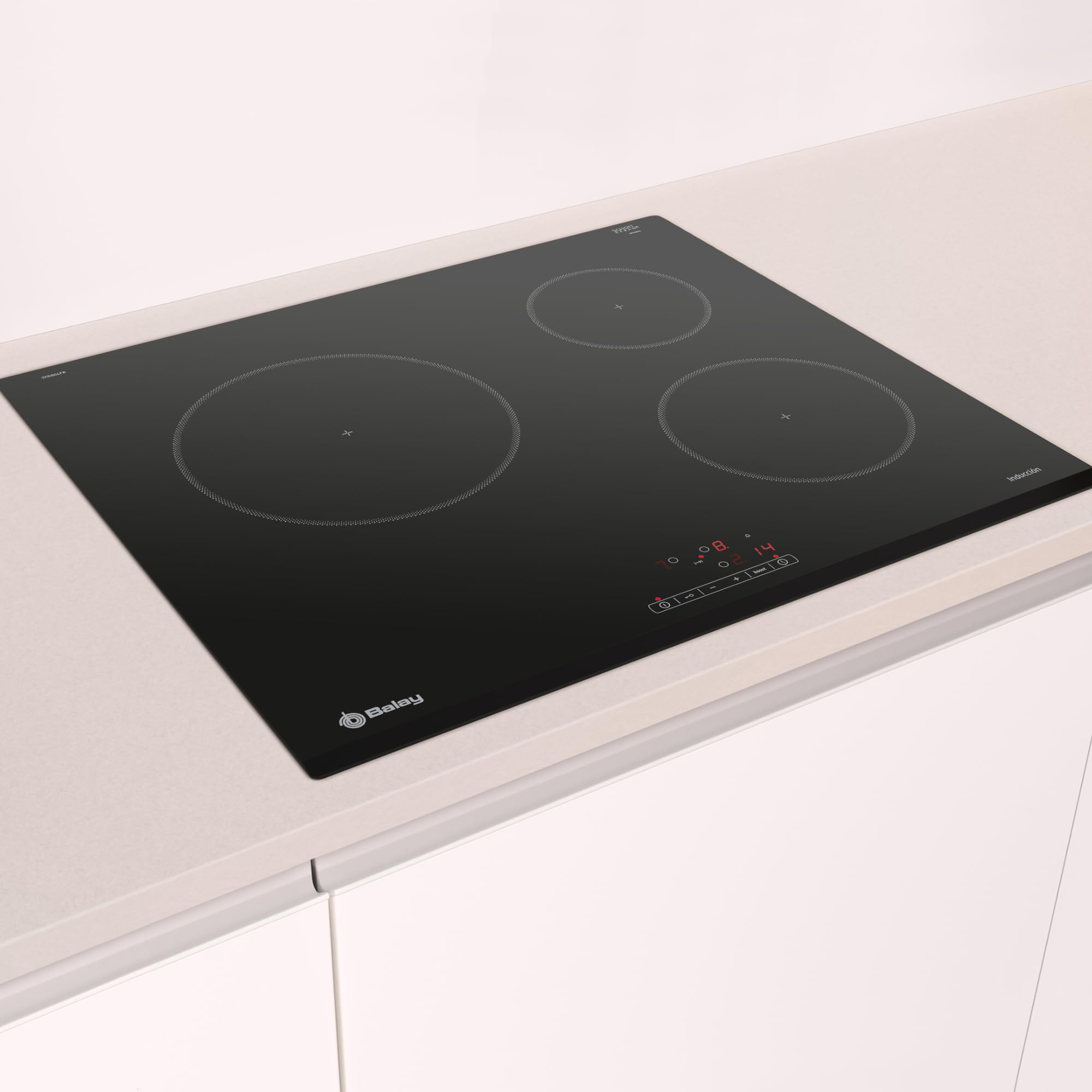 Balay 3EB864FR - Encimera, Inducción, Encastrable, 60 cm, 3, Negra/Bisel delantero, Control táctil de fácil uso, zona de 24 cm — view 4
