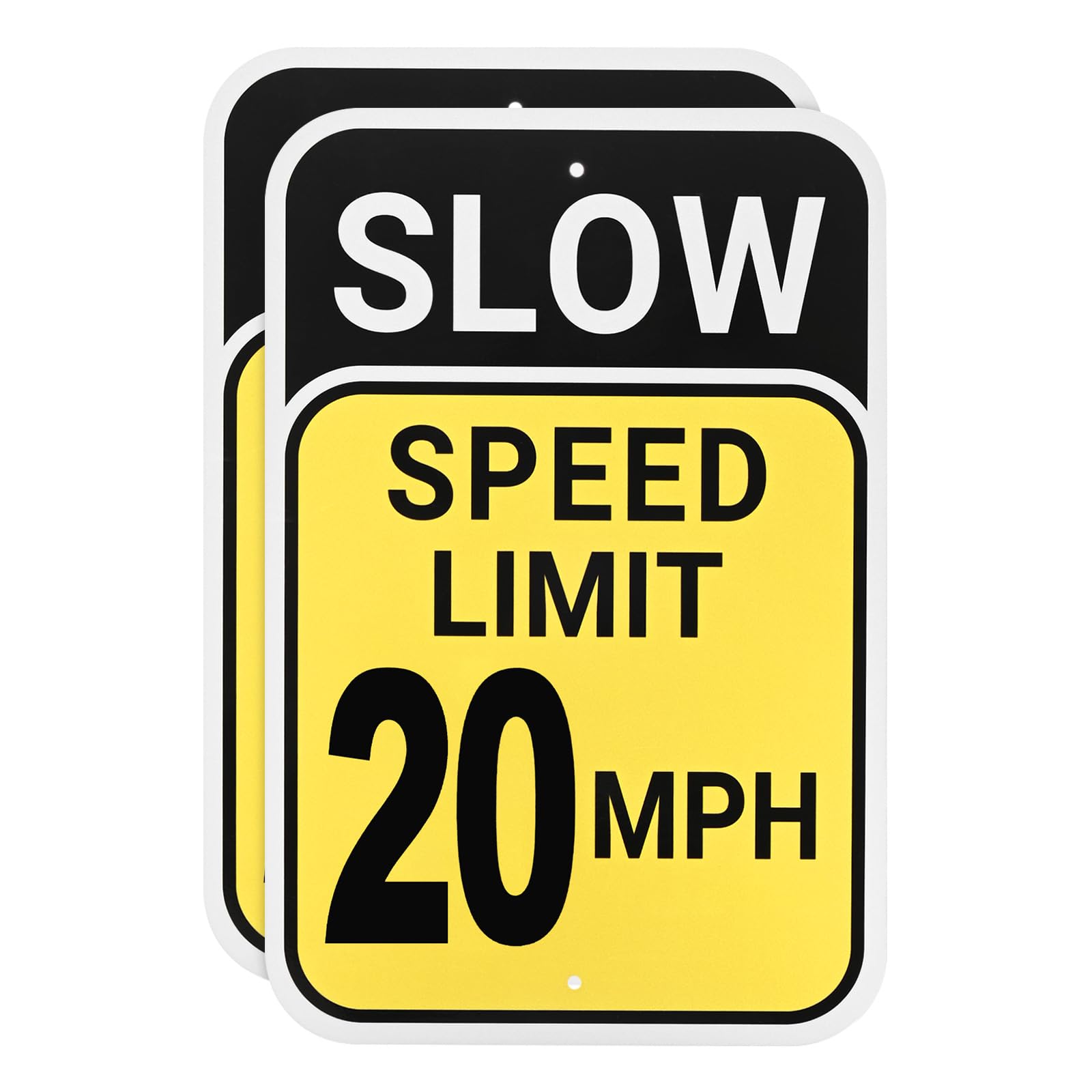 M METERXITY 2-Pack Speed Limit 20 MPH Sign, 12" x 8" Aluminum Weather Resistant Waterproof Rust Free Traffic Sign with 2 Pre-Drilled Holes for Outdoor