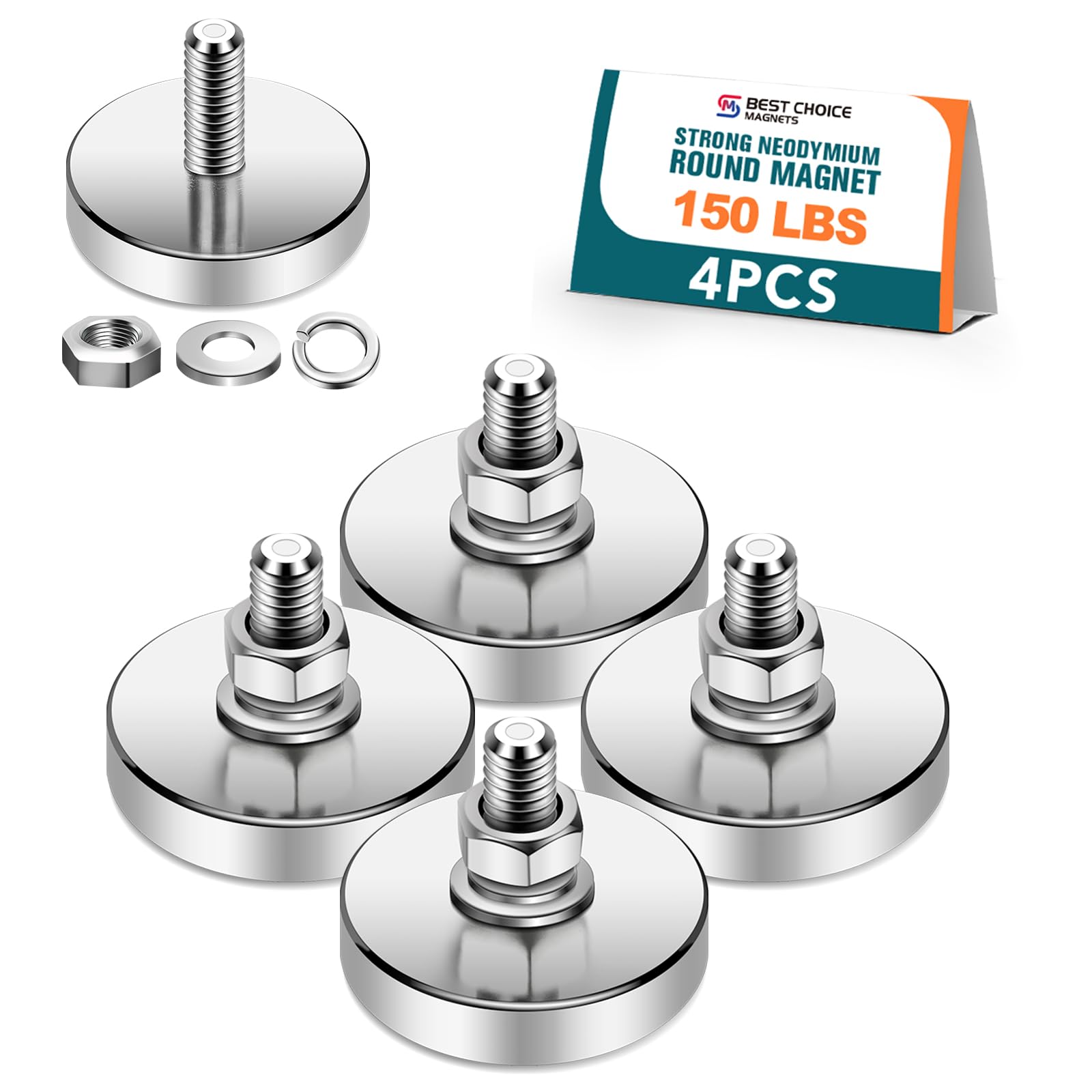 BEST CHOICE MAGNETS 4 Packs Super Strong Round Magnet 44mm D, 200 lb — Amazon image 11