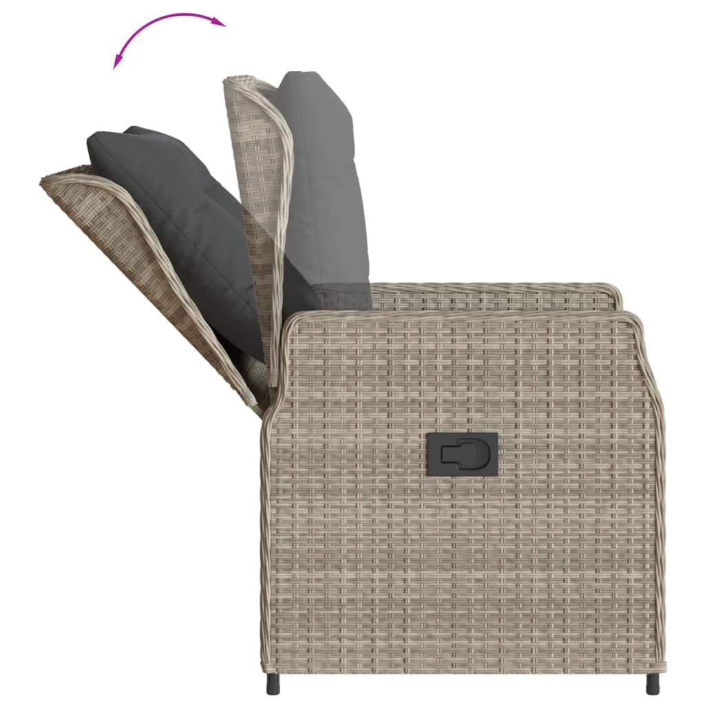 vidaXL Chaises inclinables de Jardin lot de2 Gris Clair résine tressée, Fauteuil de Jardin inclinable, Fauteuil inclinable de Jardin, Chaise inclinable d'extérieur
