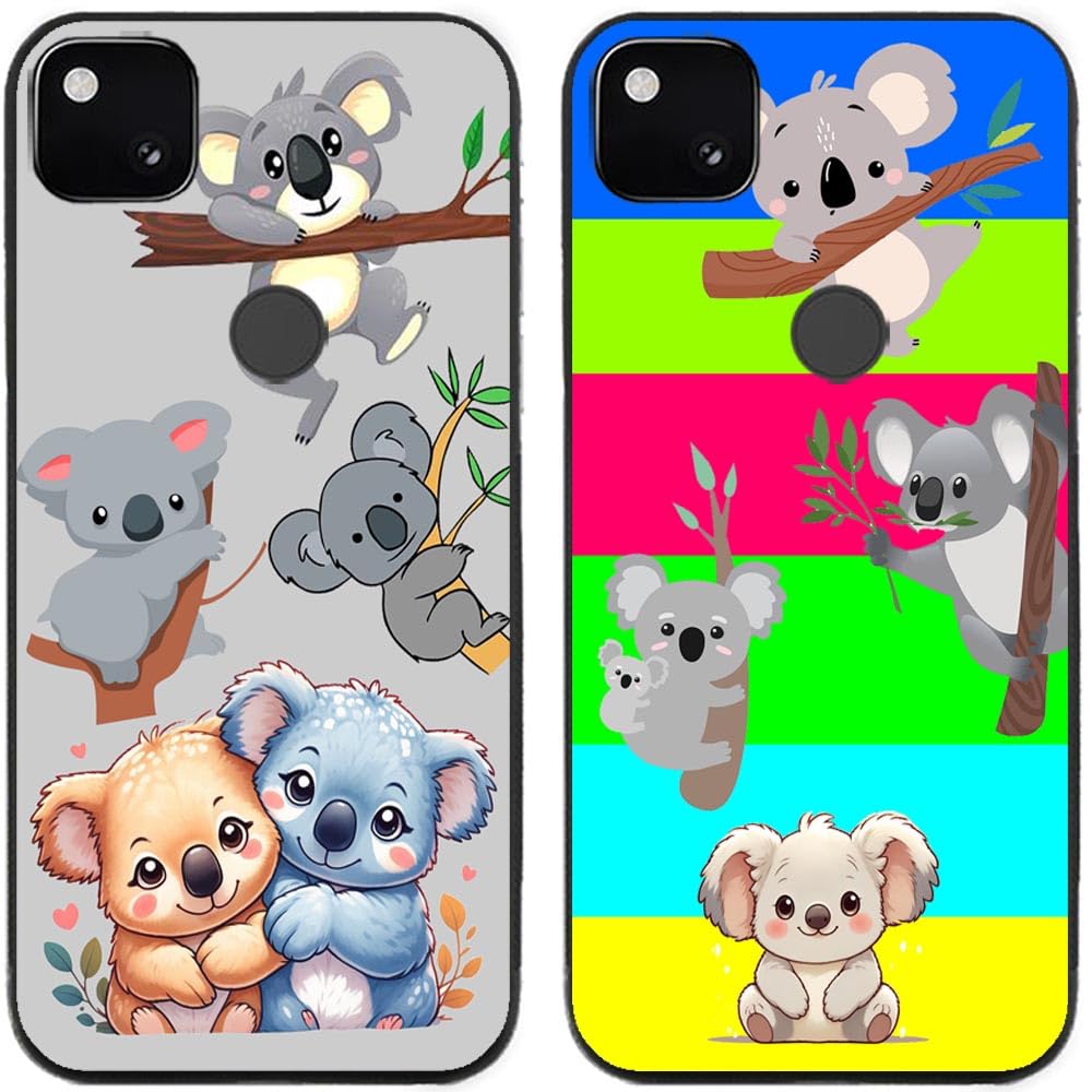 Case For Google Pixel 4a / 4a 4G,Cute Koala Printed Durable Degradable TPU Silicone Gel Thin Back Phone Case Cover,2 Pcs/lot