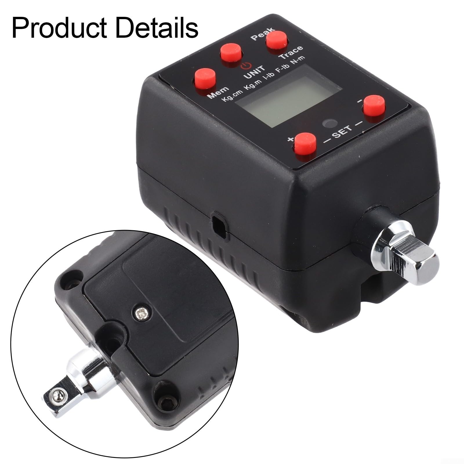 EasyByMall Digitaler Drehmomentschlüssel-Adapter, 1/4, 3/8, 1/2, 3/4 Steckschlüssel-Werkzeug, robustes Messgerät für Motorrad-Reifenanstoß-Set, 20–200 Nm (6,35 mm)