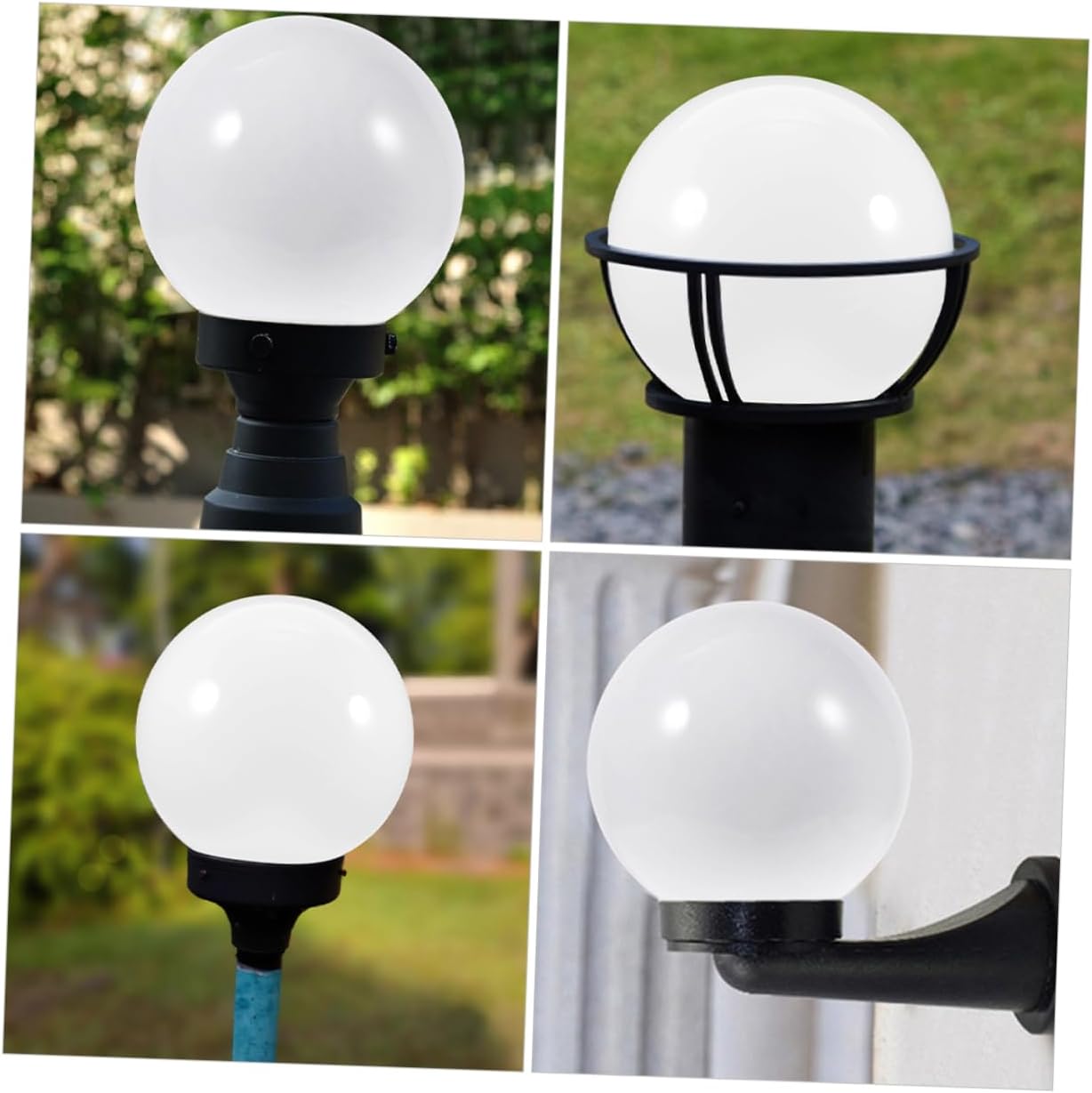 2pcs Acrylic Globe Lamp Covers Spherical Light Shades for Outdoor Use Diameter Break-resistant Decorative Lighting Accessories