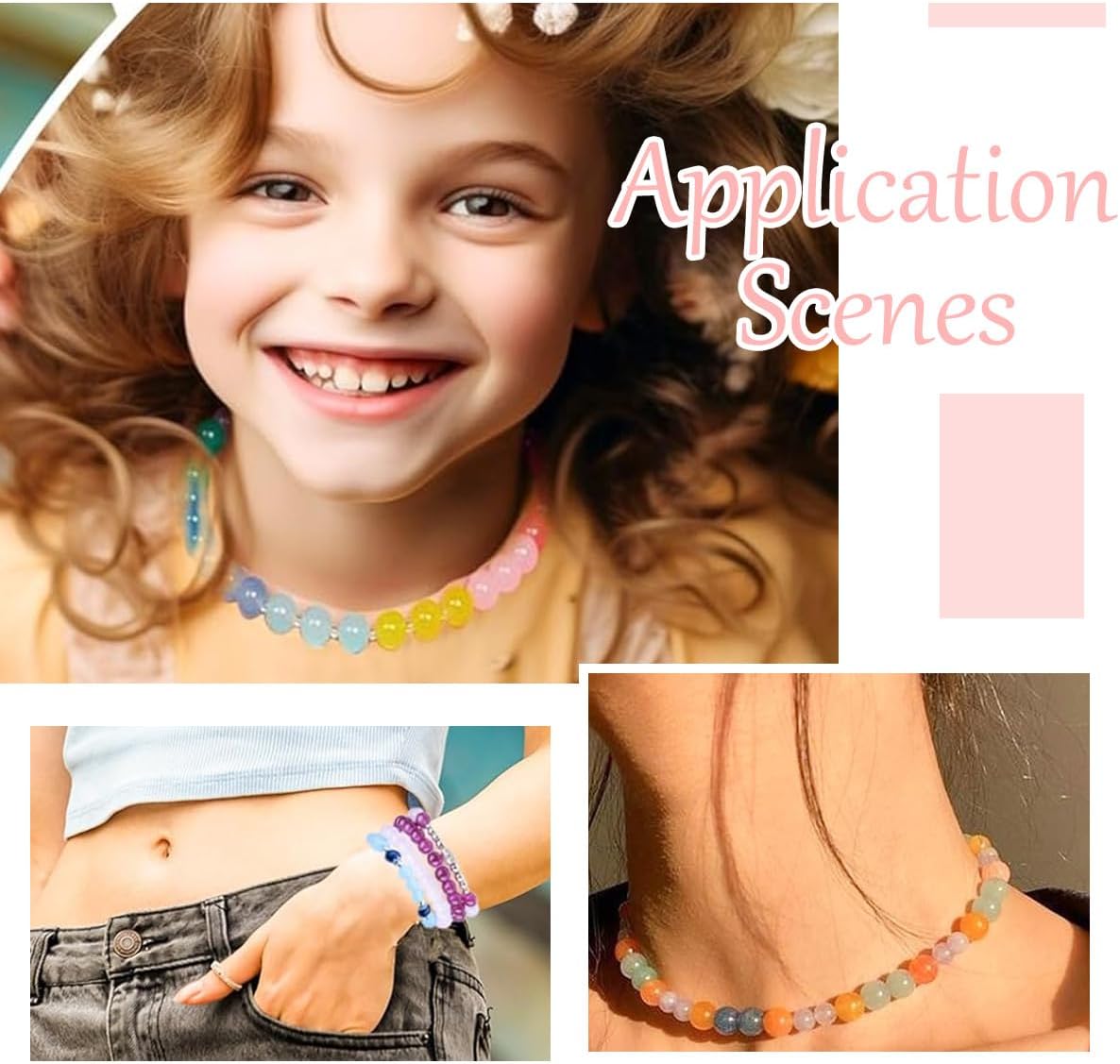 1800Pcs Glass Beads Jewelry Making Kit -Crackled, Bicolor, Monochrome 8mm 3 in 1 Crystal Beads Bracelet Making Kit, 32 Colors DIY Jewelry and Craft Art Making Kit for Beginners Round Jewelry Making - Image 7