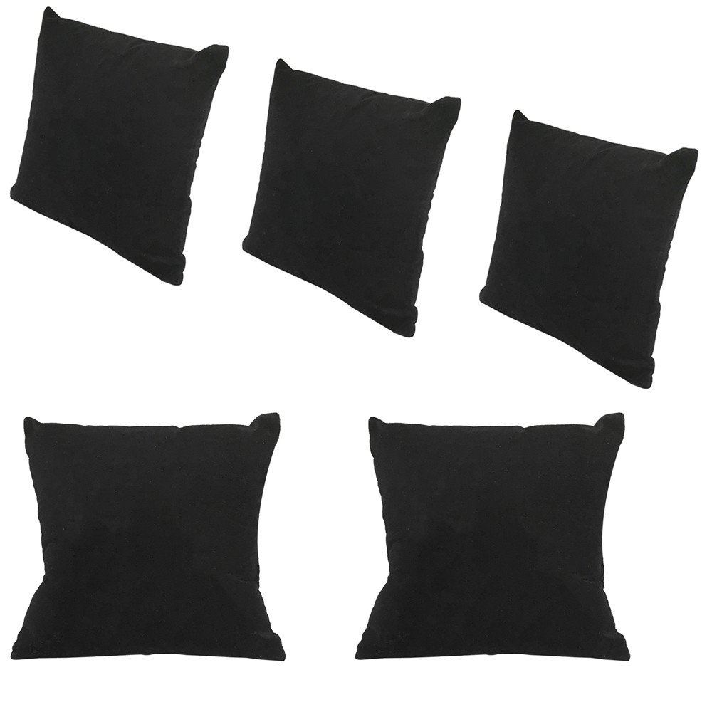 Prolinemax 5 Pc 4'' x 4'' Black Velvet Jewelry Bracelet Watch Pillow Display