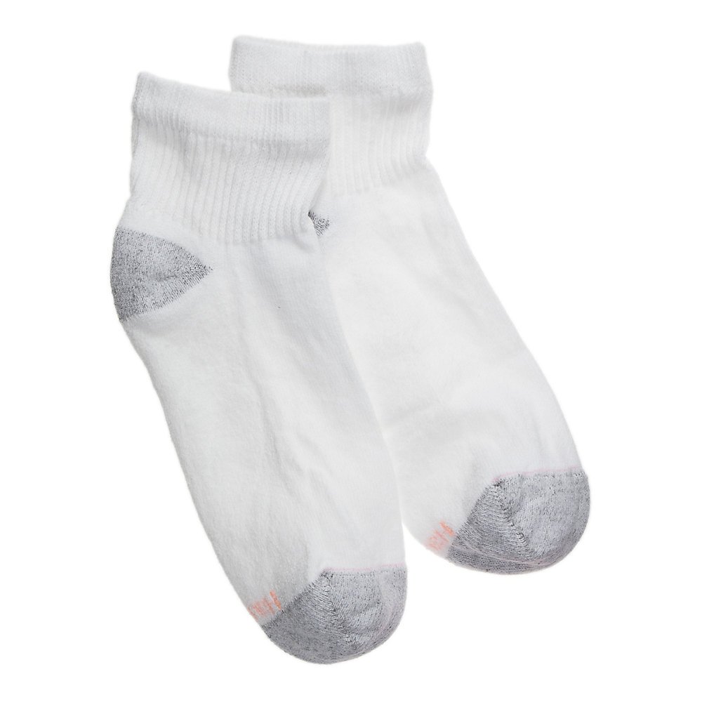 Hanes Calcetines tobilleros cortos de algodon para mujer, talla extendida, paquete de 10, Blanco, 8-12