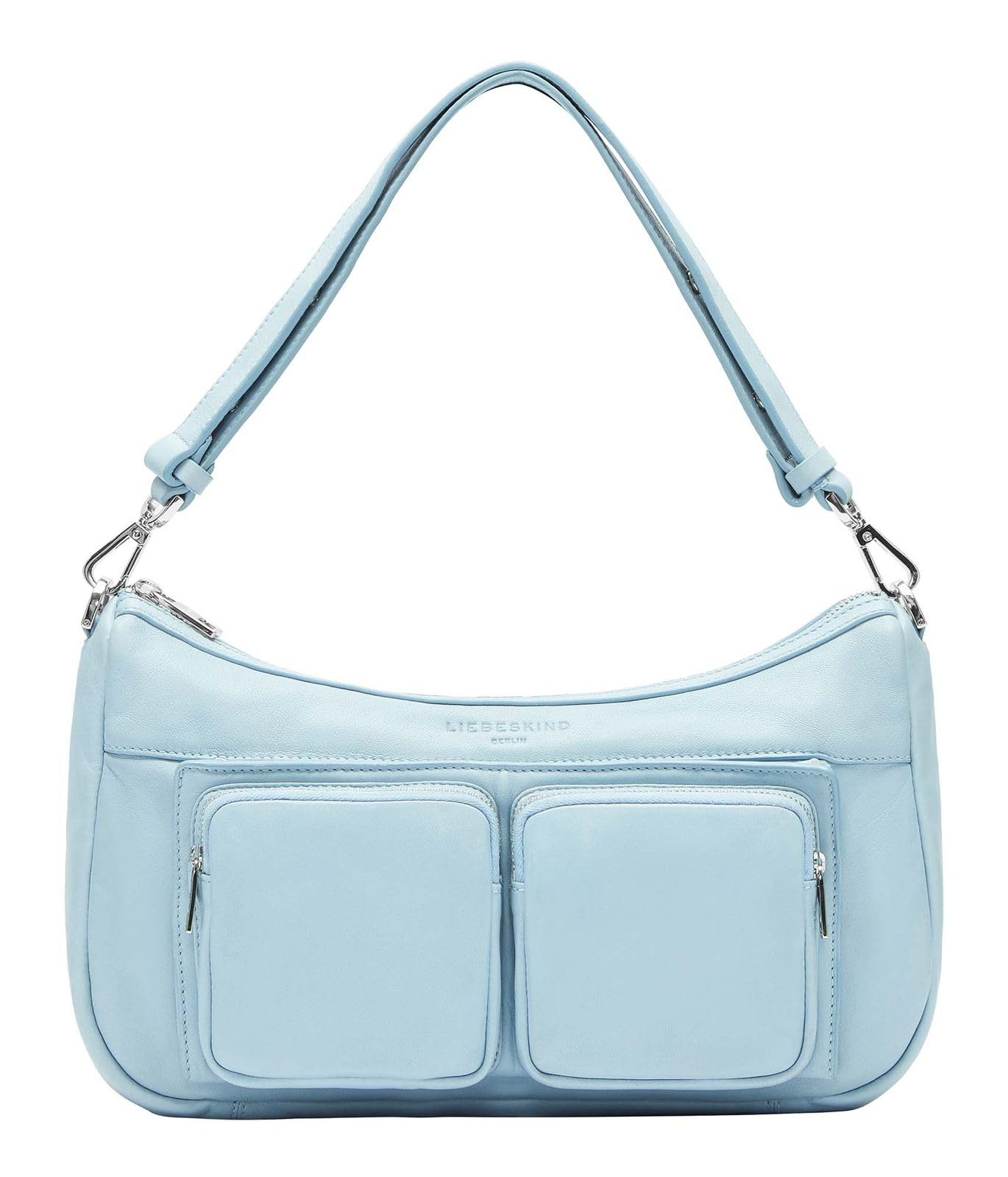 LIEBESKIND BERLIN Leather shoulder bag Sheep Natural Hobo Bag Iceberg light blue