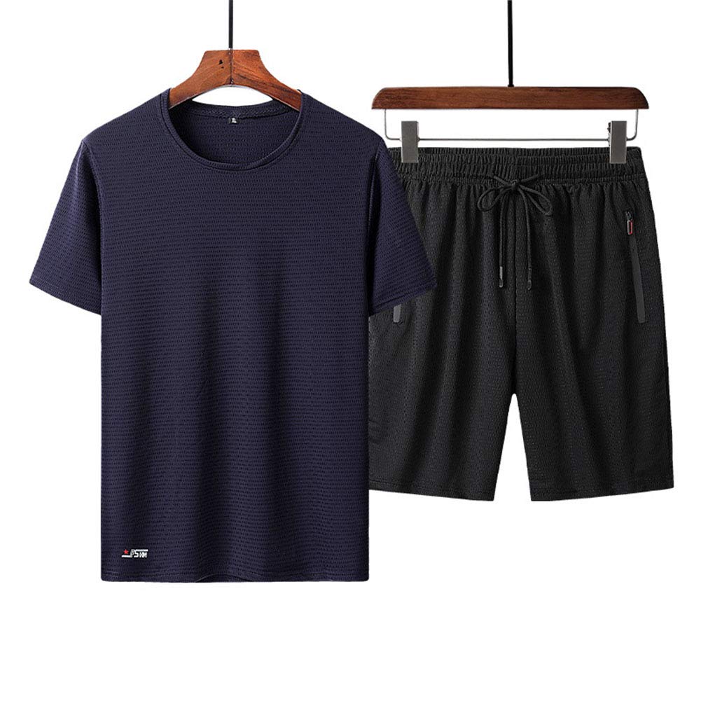 Amazon Co Jp 新しい夏のスーツの男性のスポーツスーツファッションカジュアルメンズスーツの紳士服速乾性tシャツショーツメンズスポーツスーツ A L ホーム キッチン