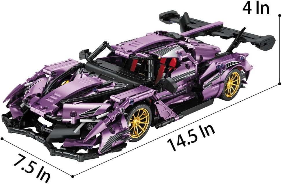 Mesiondy Sports Car Building Blocks Toy with dimensions