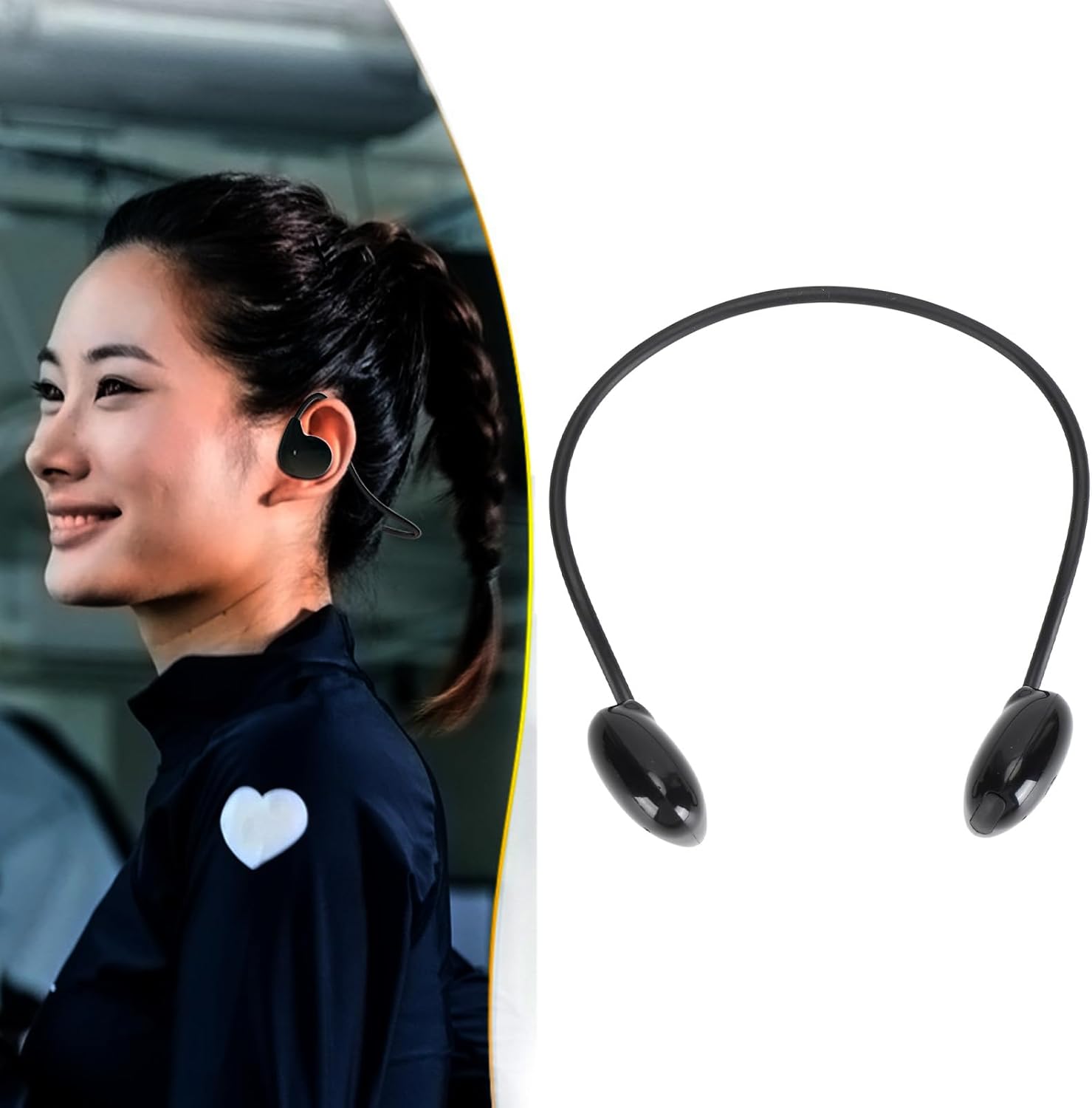 Jectse Open Ear Headphones, Air Conduction Bluetooth 5.3 EDR Headset, Stereo Sound Sweatproof Sport Headsets for Running Cycling Workout Hiking Driving (Black) - Image 9