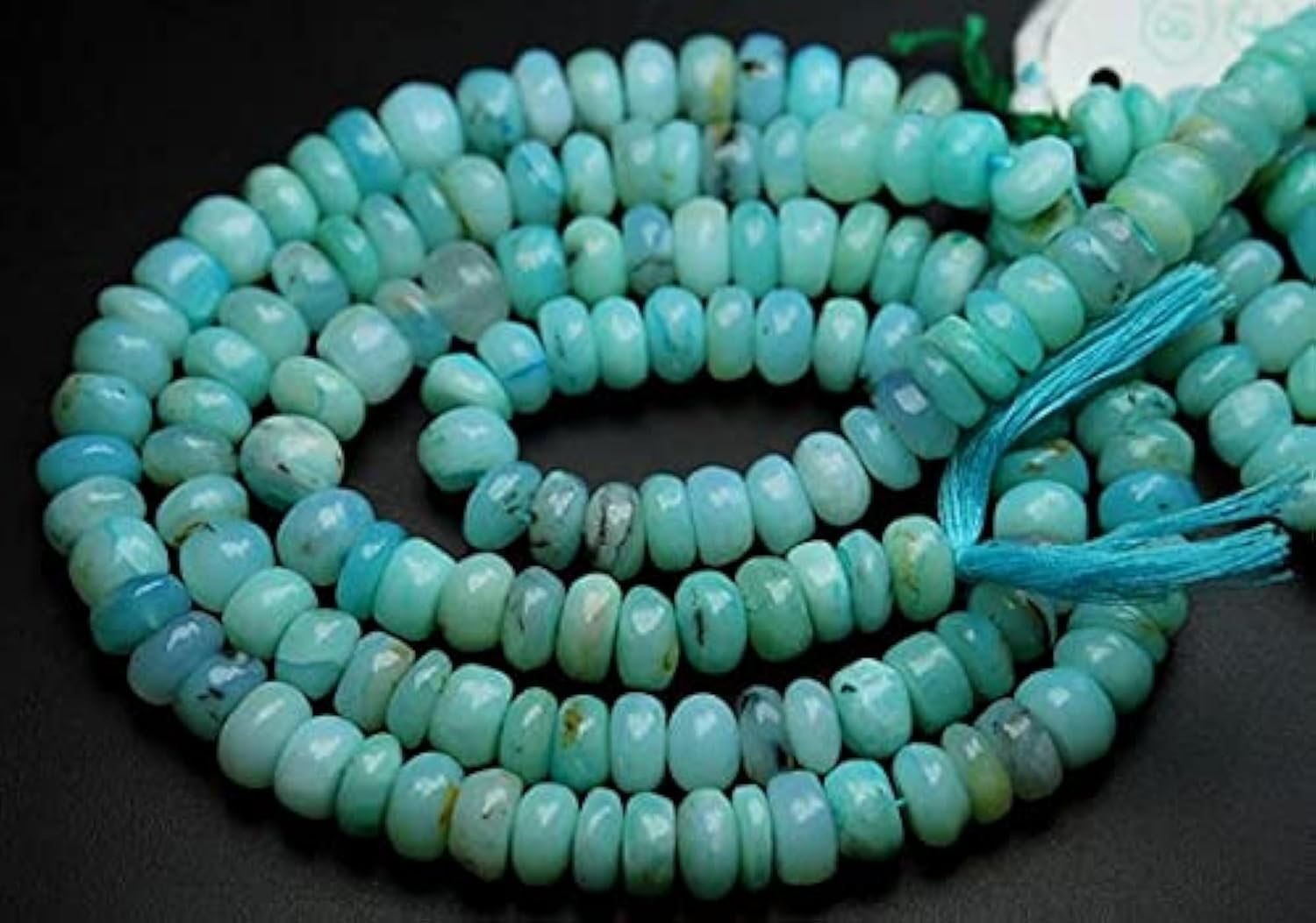 Opale Bleue du Pérou en Rondelles Lisses 9-10mm | Fil de pierres authentiques