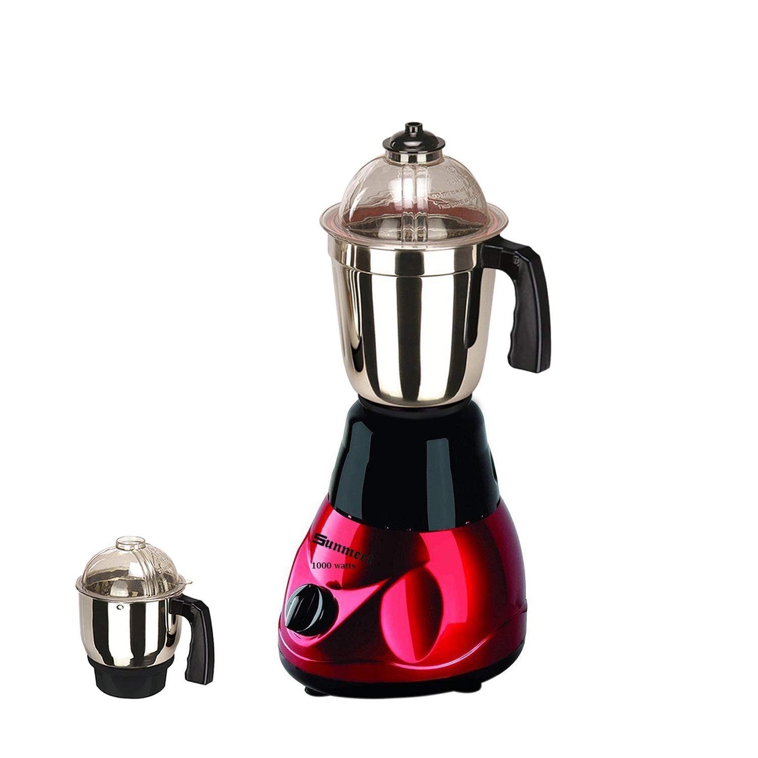 Sunmeet Hi_tech Metalik Red Color 1000Watts Mixer Grinder with 2 Jars (1 Stainless steelLarge Jar and 1 Stainless Steel Chutney Jar) TAN20-SUN-45.Make in India