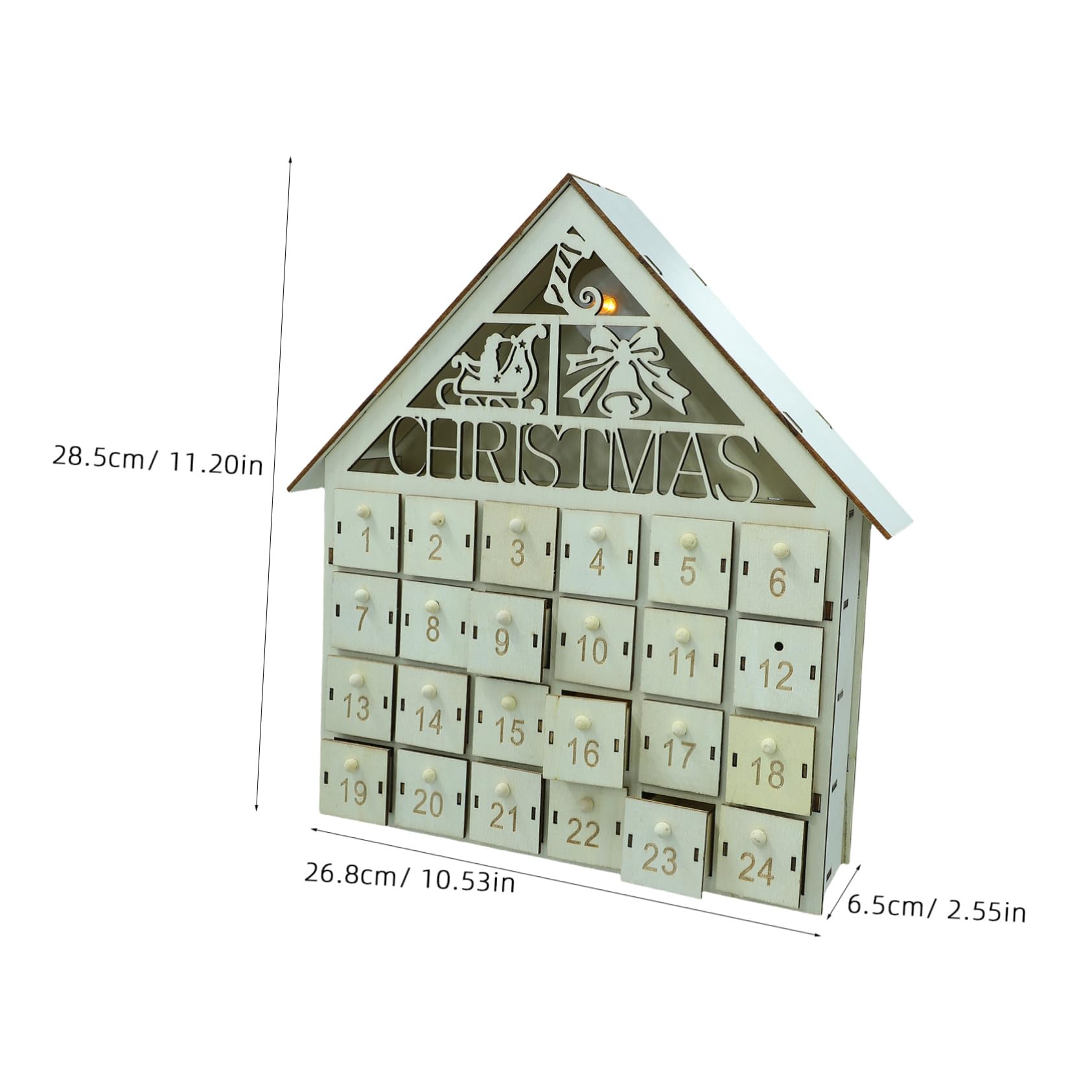 Calendario Avvento Natalizio in Legno con LED Ricaricabili per Sorprese Decorazione Interattiva Te per Famiglie Casa Conto alla Rovescia Natale