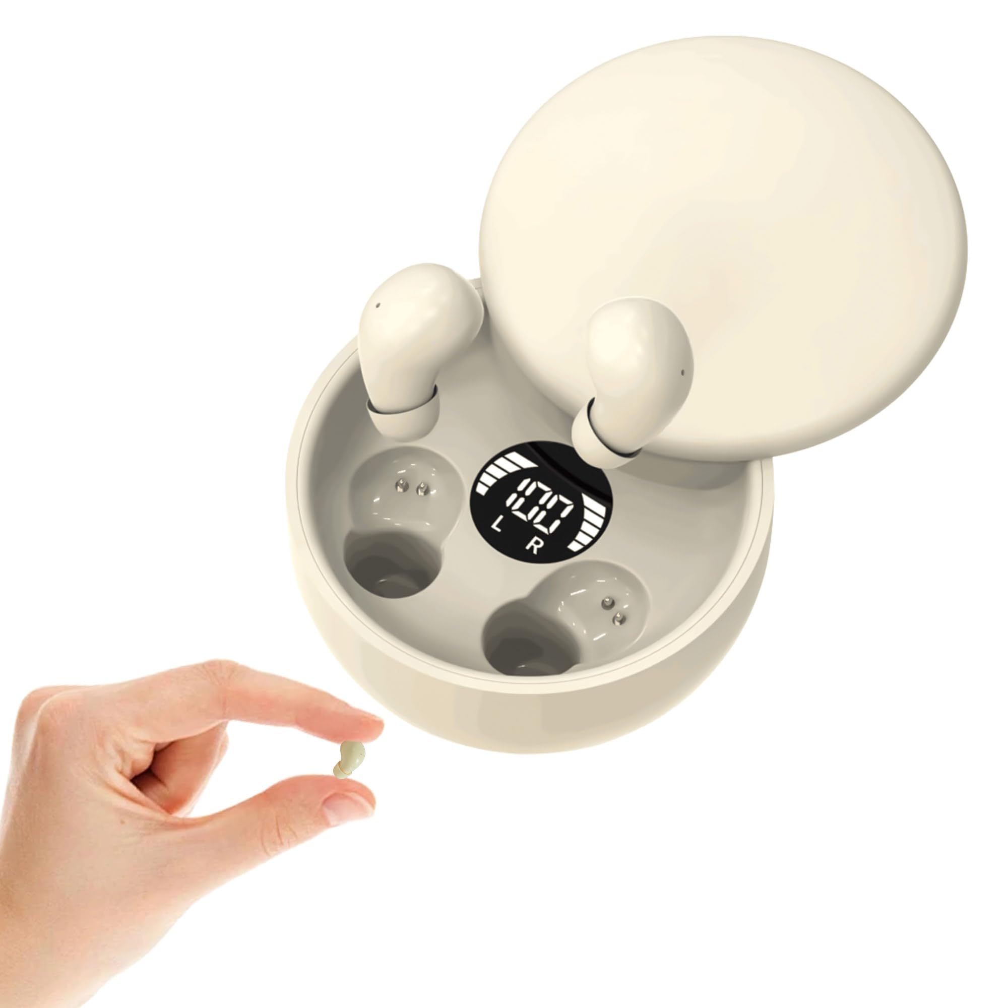 Invisible Mini Earbuds for Small Ear Canals, Smallest Wireless Bluetooth in-Ear Headphone for Work & Daily Use, Soft Silicone Ergonomic Fit, Micro Ear Buds with IPX5 Waterproof, 4-5H Playtime, Skin