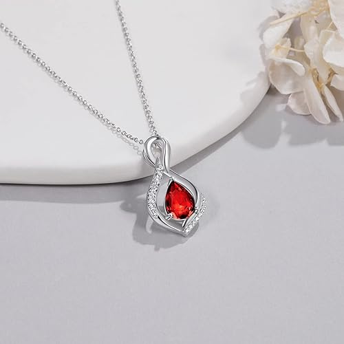 Miniatura 3 de AENEAS Collar con dije de piedra natal infinito para mujer, regalo de joyería para cumpleaños, aniversario, Navidad