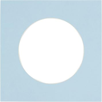 CountryArtHouse Baby Blue Acid Free 7x7 Circle Picture Frame Mat with White Core Bevel Cut for 5x5 Pictures - Fits 7x7 Frame