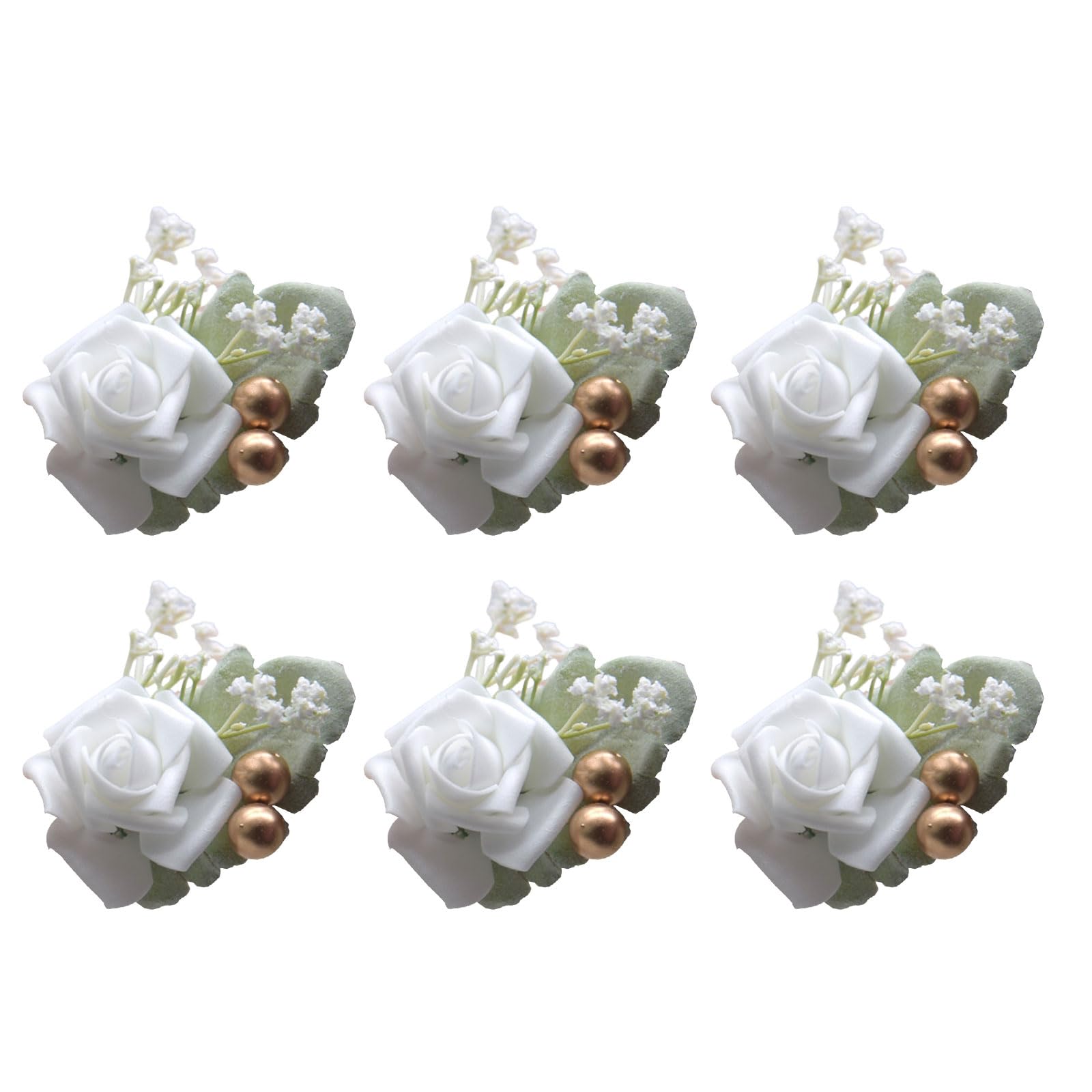 6Pcs Rose Wrist Corsages Wristband for Bridal and Bridesmaid, Wrist Corsages for Wedding Ceremony Anniversary Proms for Women for Wedding for Mother of Bride for Proms and Boutonnieres Set for