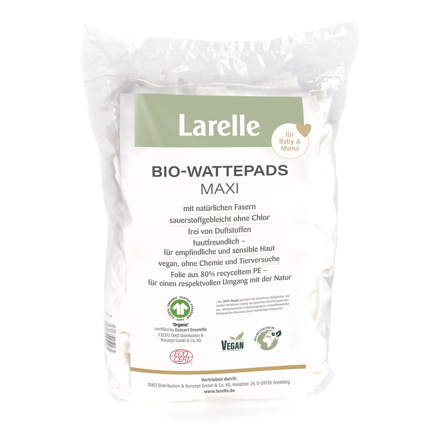Bio-Wattepads Maxi 1080 Stück für Mama & Baby