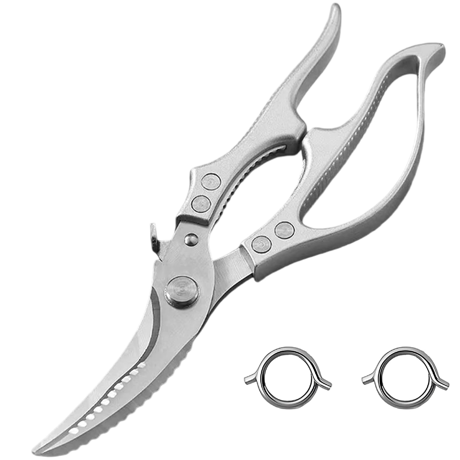 jiingekk Duty Nonrust Steel Kitchen Shears, Dishwasher Safe for Meat Seafood Vegetables, Ergonomic Grip Left/Right Hand Professional Dishwasher Safe Cooking Scissors