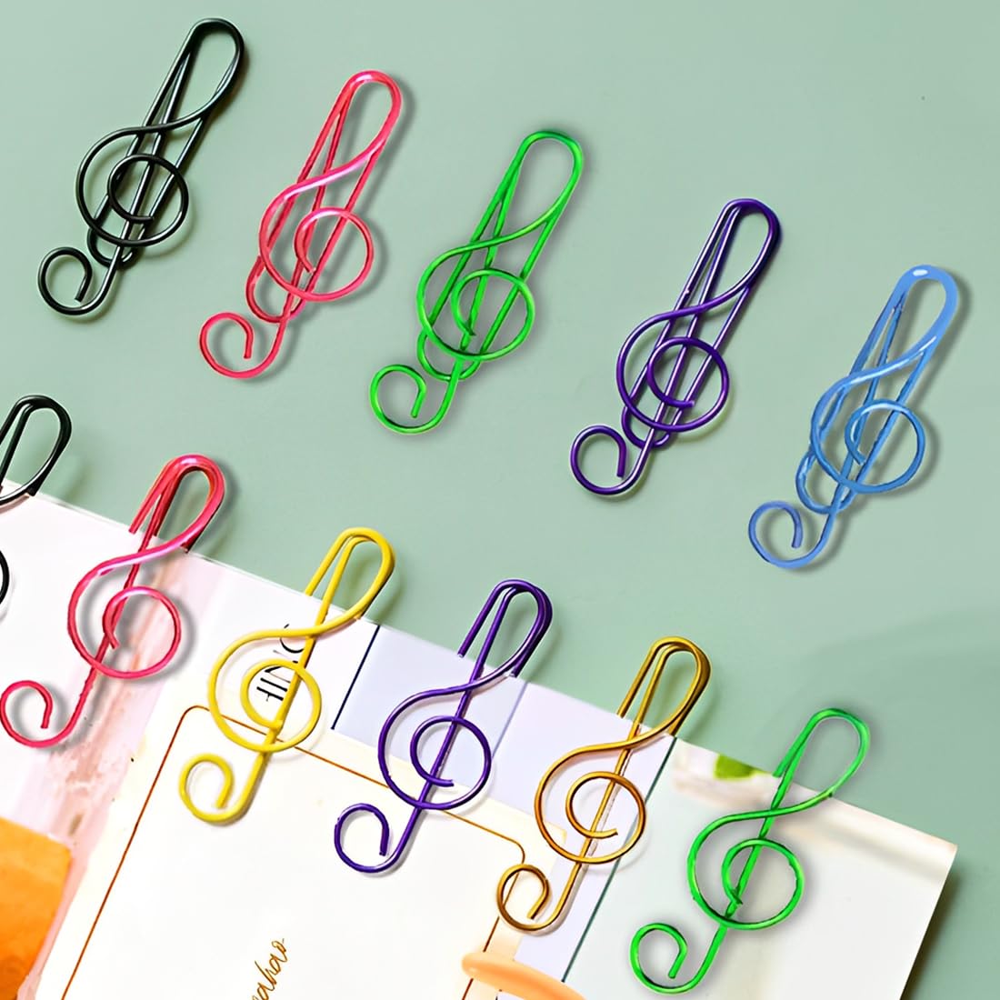 50 Stuzzichini Festa A Forma Di Chiave Di Violino - Colori Neon - 5