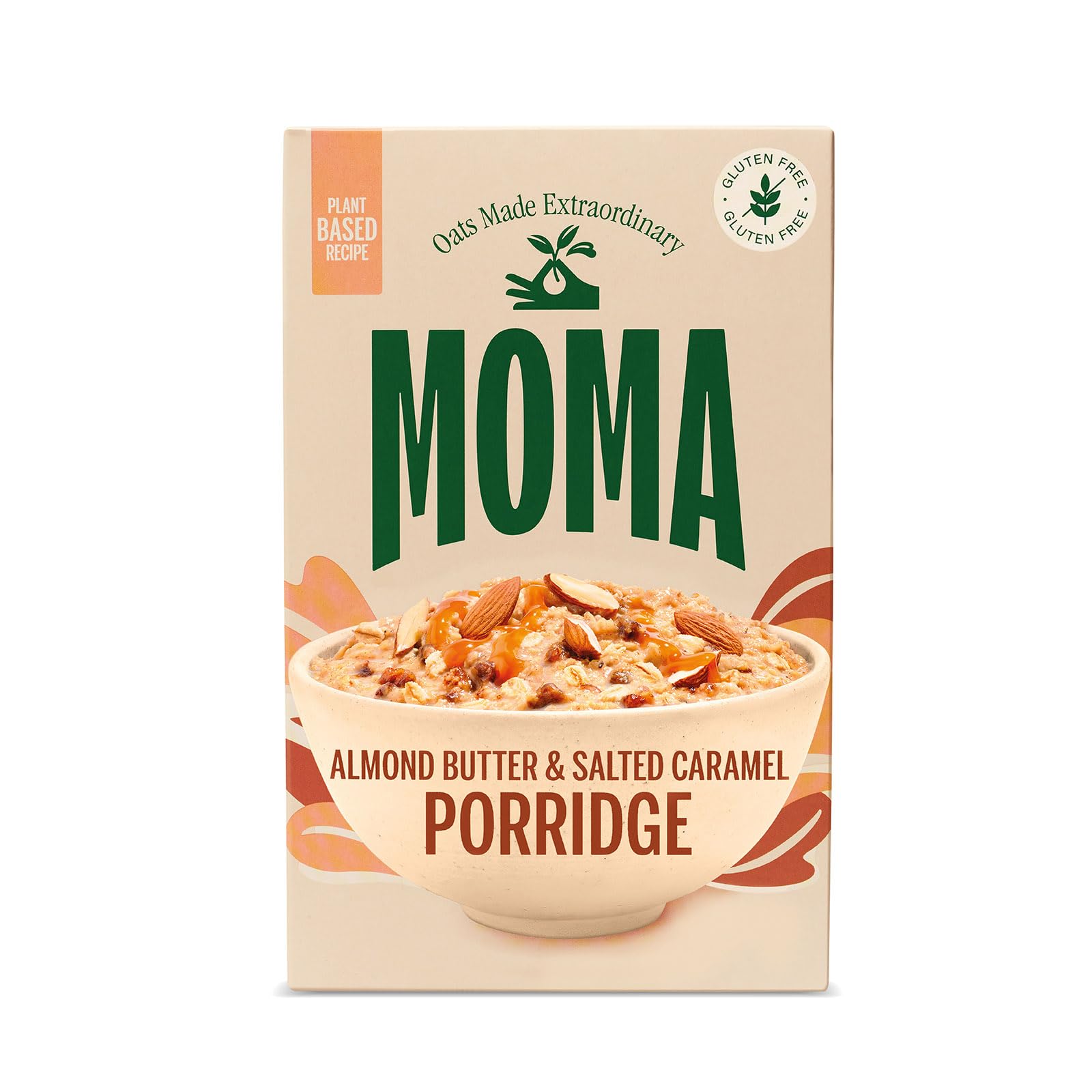 MOMA - Almond Butter & Salted Caramel Porridge Sachets - 6 x 40g - Made with British Jumbo Oats • High in Fibre • Plant-Based • Vegan