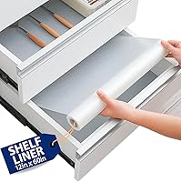 Vista 27 de Revestimientos para estantes de refrigerador (paquete de 16) de Linda’s Essentials - Forro para estantes o cajones sin adhesivo, tapetes
