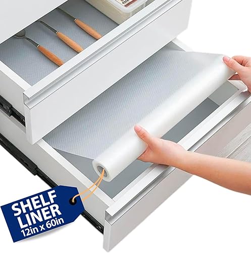 Miniatura 27 de Revestimientos para estantes de refrigerador (paquete de 16) de Linda’s Essentials - Forro para estantes o cajones sin adhesivo, tapetes