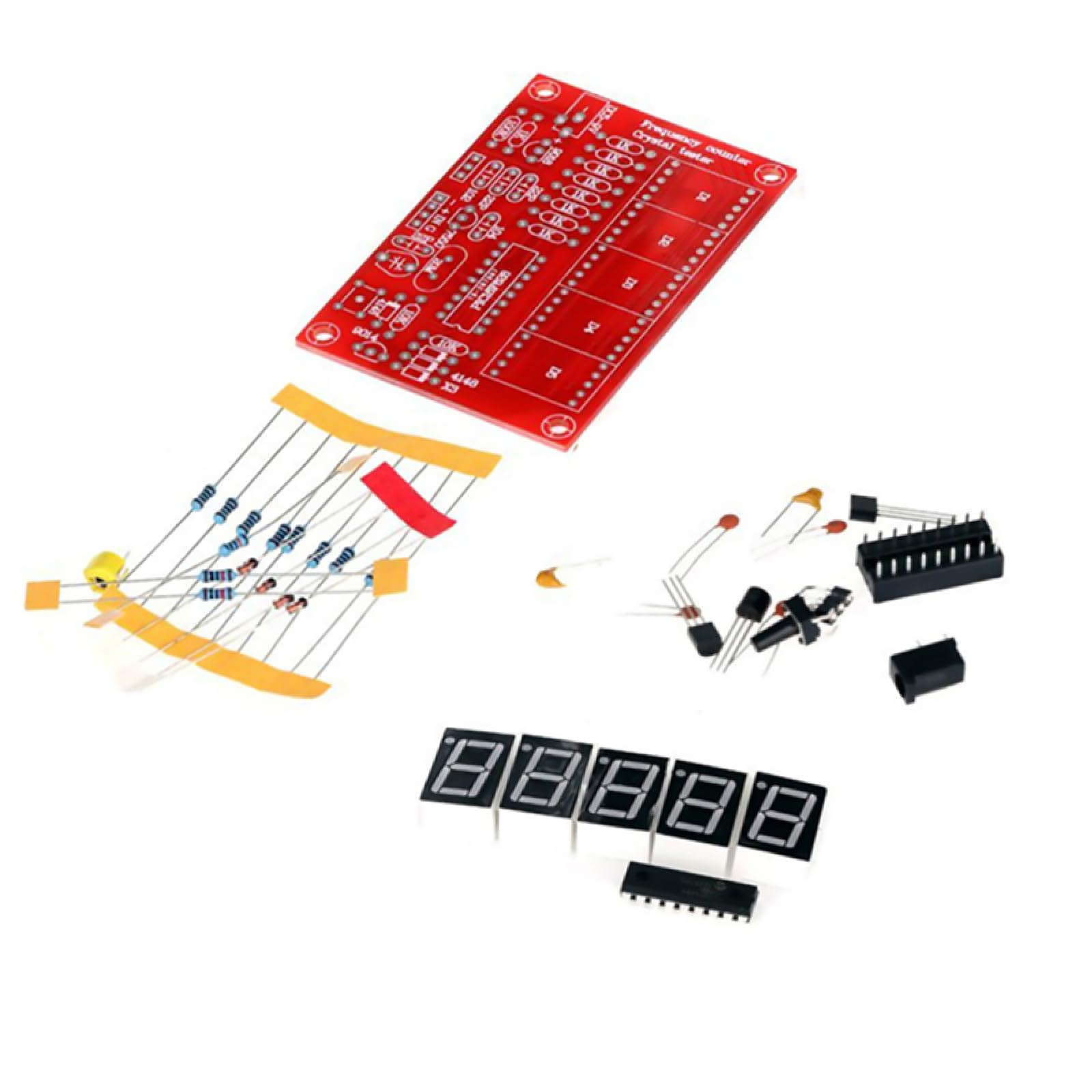 Unassembled Frequency Tester Bulk for DIY, 1Hz-50MHz Frequency Counter with Digital Display