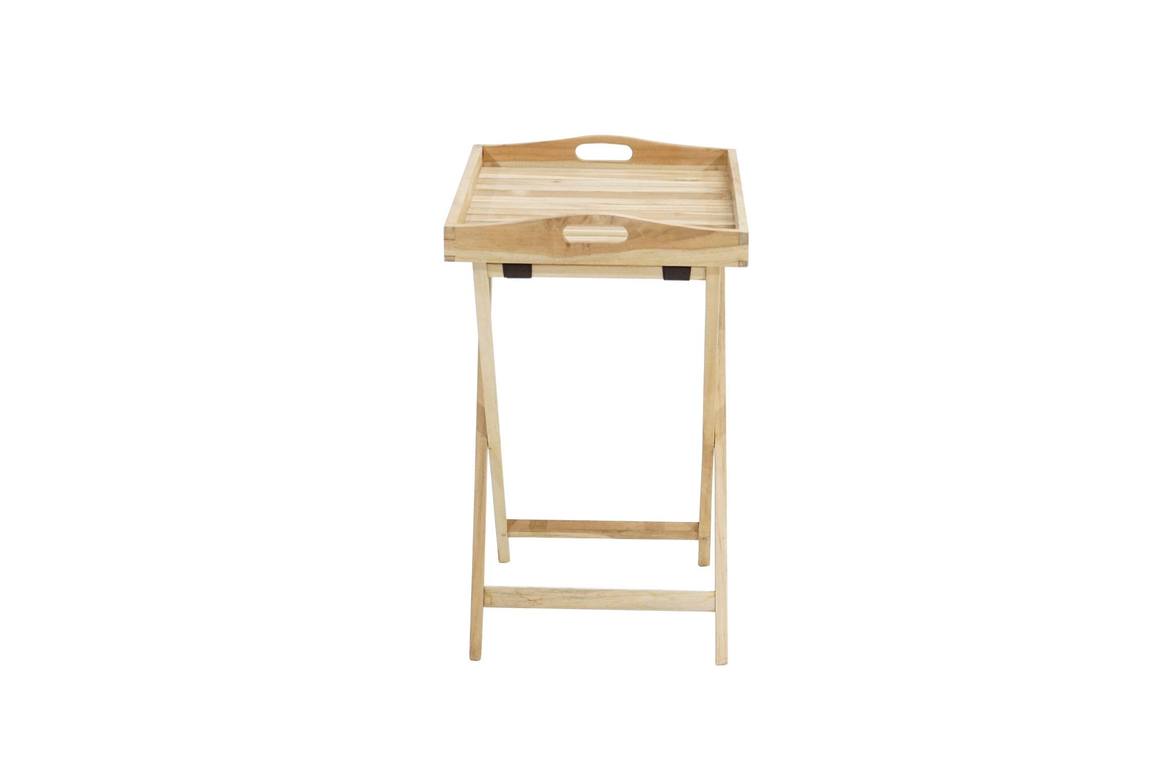 Licht-Erlebnisse - Vassoio Pieghevole in Legno di Teak, per Esterni, Giardino, terrazza, Balcone